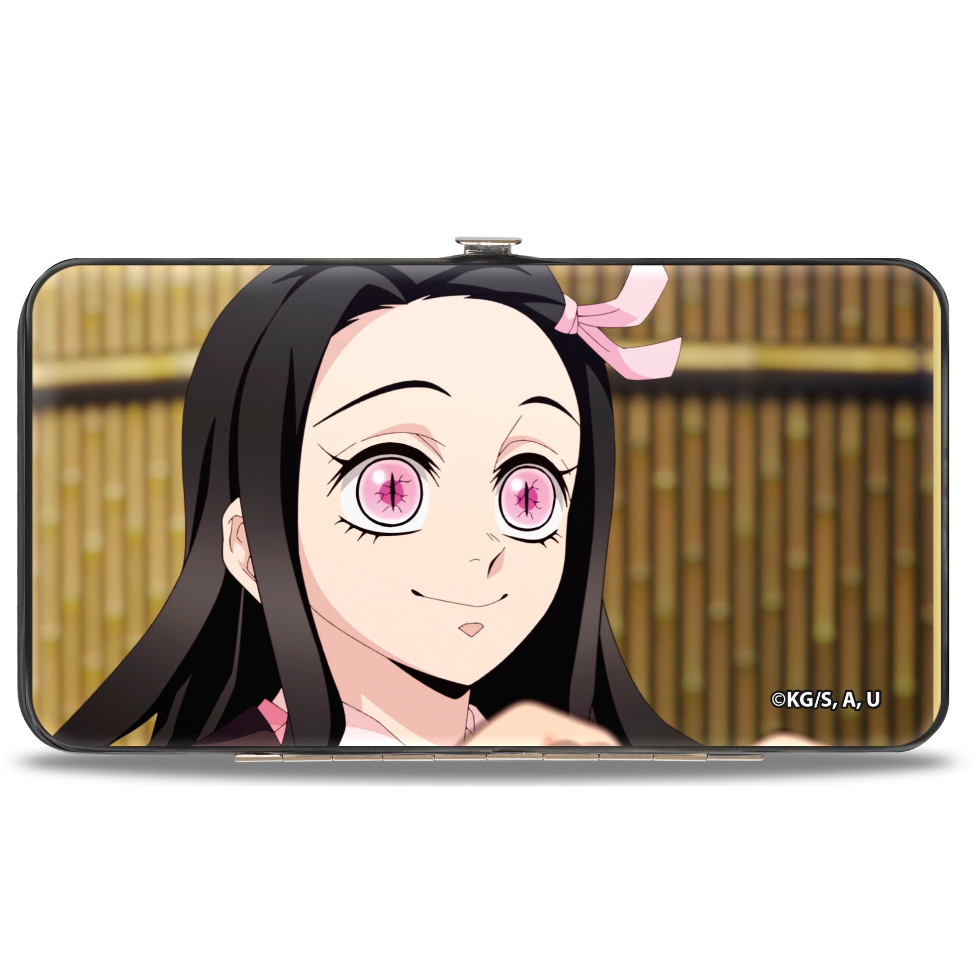 Hinged Wallet - DEMON SLAYER Zenitsu and Nezuko Smiling Poses and Title Logo Hinged Wallets Demon Slayer