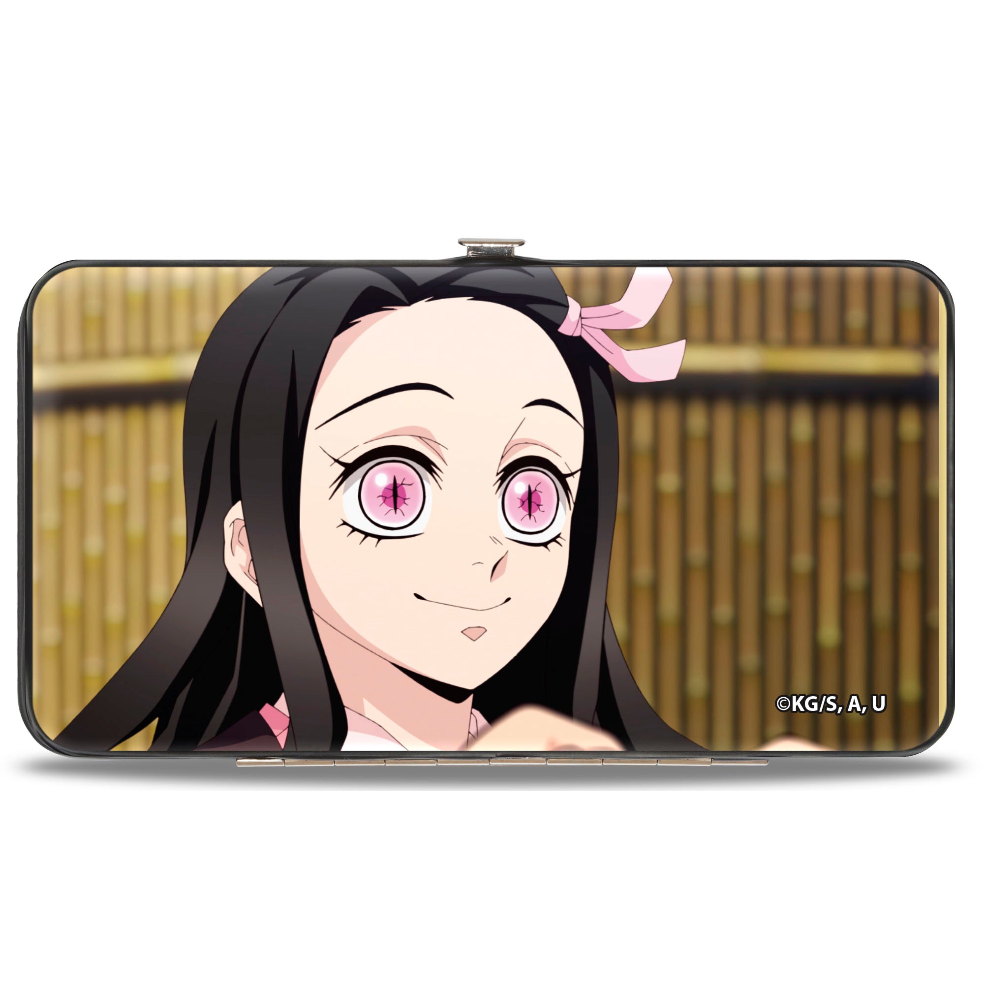 Hinged Wallet - DEMON SLAYER Zenitsu and Nezuko Smiling Poses and Title Logo Hinged Wallets Demon Slayer