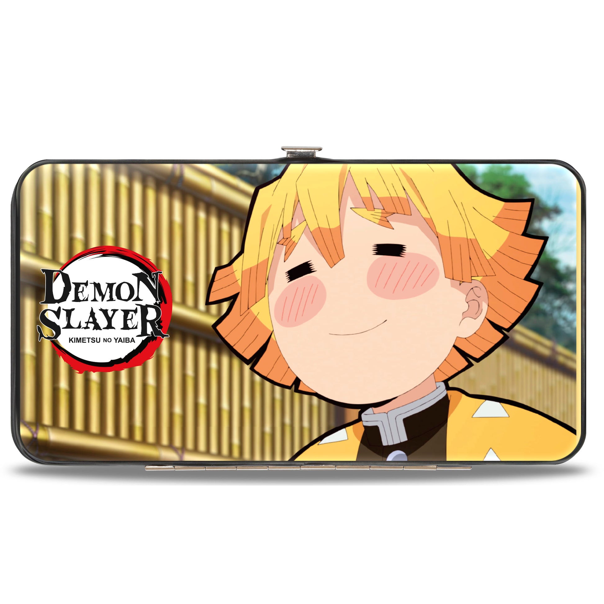 Hinged Wallet - DEMON SLAYER Zenitsu and Nezuko Smiling Poses and Title Logo Hinged Wallets Demon Slayer