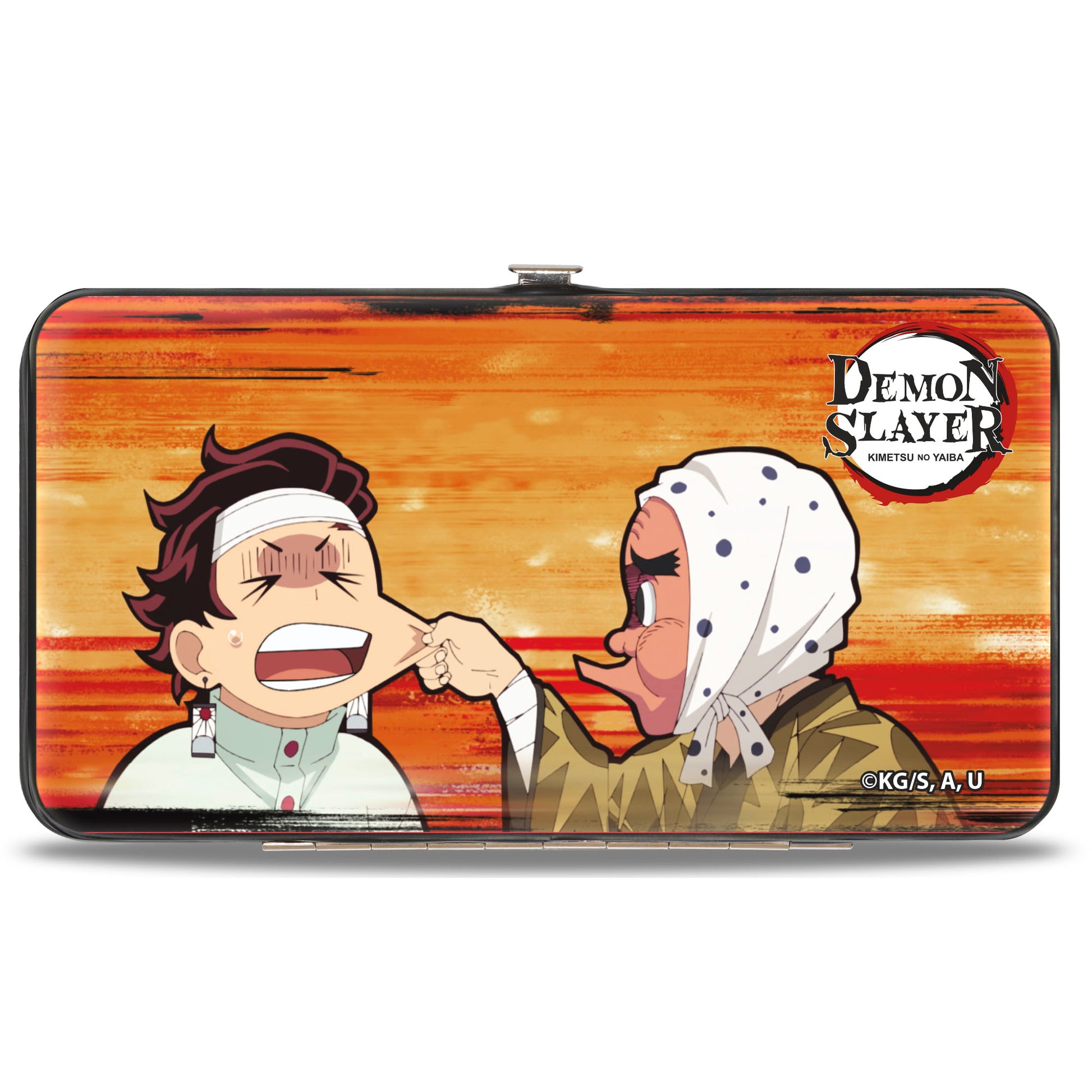 Hinged Wallet - Demon Slayer Hotaru Haganezuka and Tanjiro Kamado Cheek Scene and Pose Hinged Wallets Demon Slayer