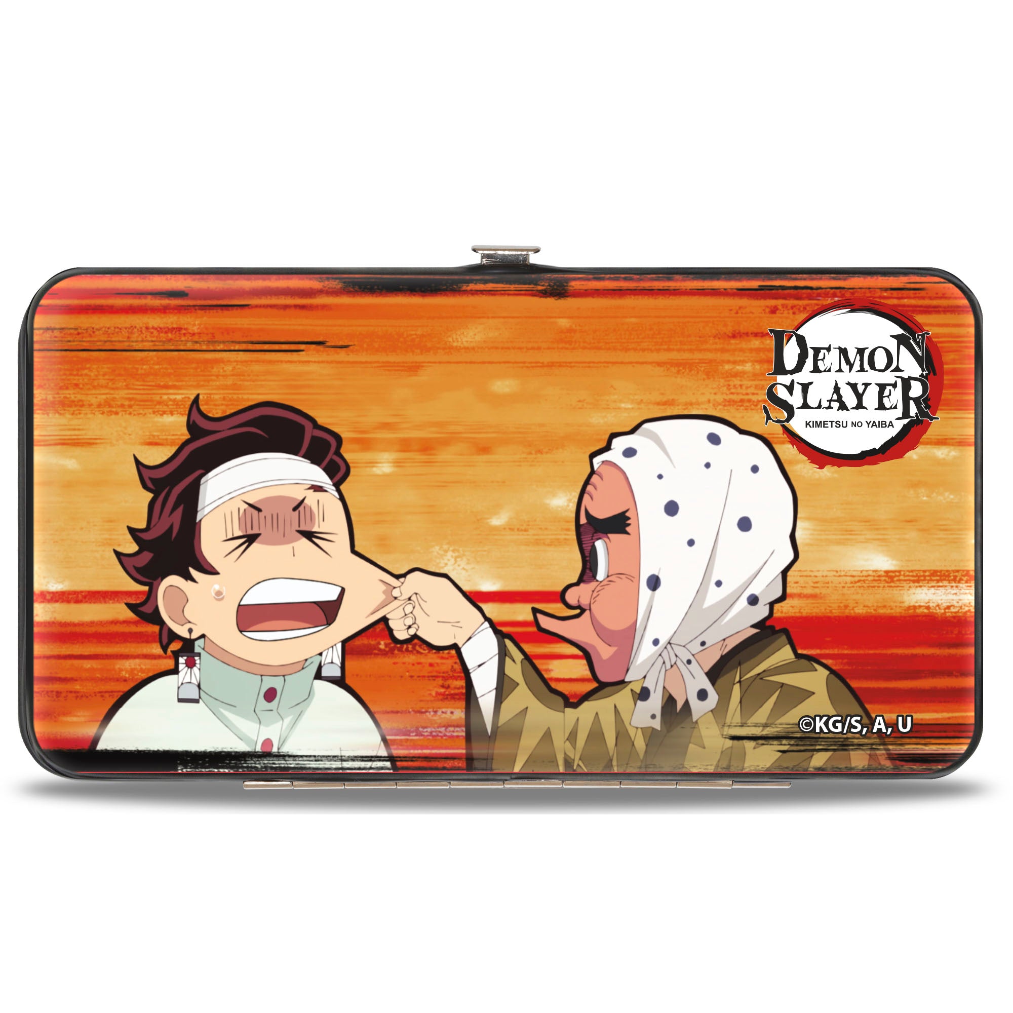 Hinged Wallet - Demon Slayer Hotaru Haganezuka and Tanjiro Kamado Cheek Scene and Pose Hinged Wallets Demon Slayer