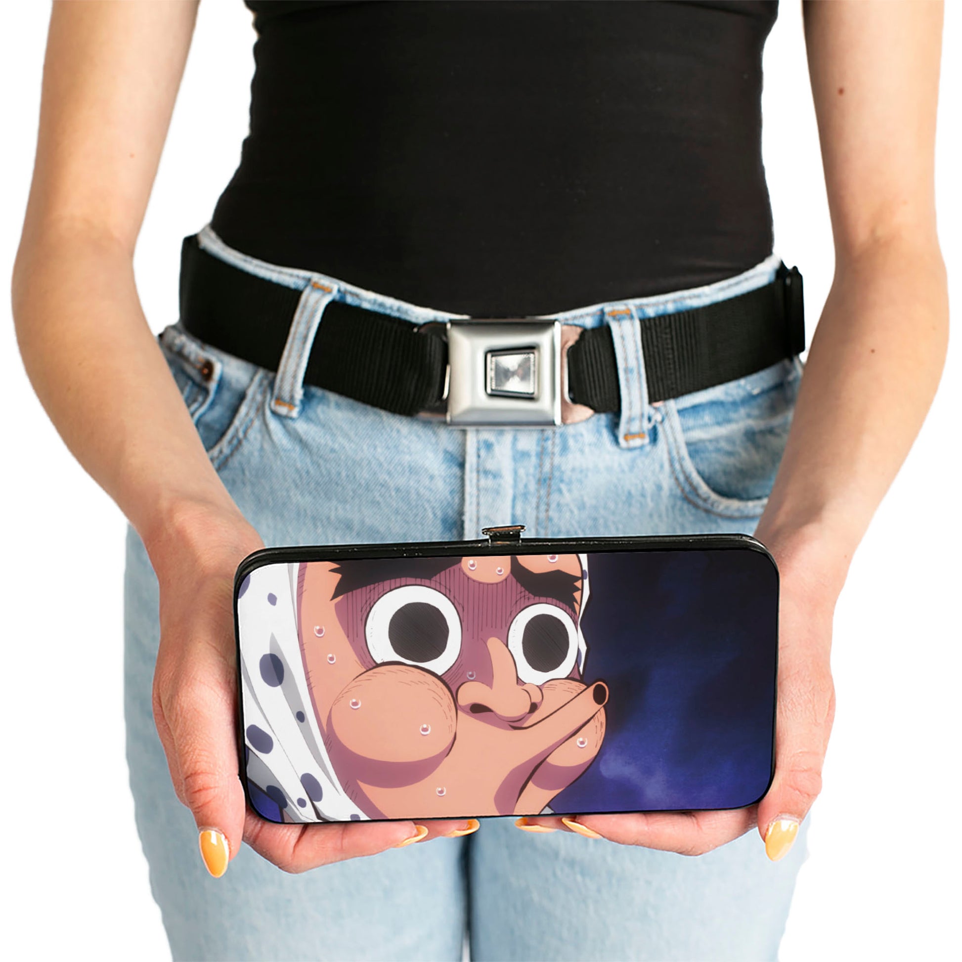 Hinged Wallet - Demon Slayer Hotaru Haganezuka and Tanjiro Kamado Cheek Scene and Pose Hinged Wallets Demon Slayer