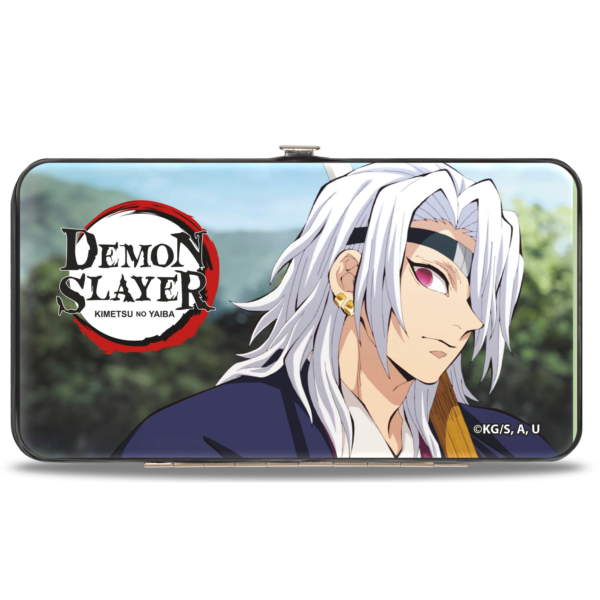 Hinged Wallet - DEMON SLAYER Tengen Uzui Pose and Sitting Scene with Title Logo Hinged Wallets Demon Slayer