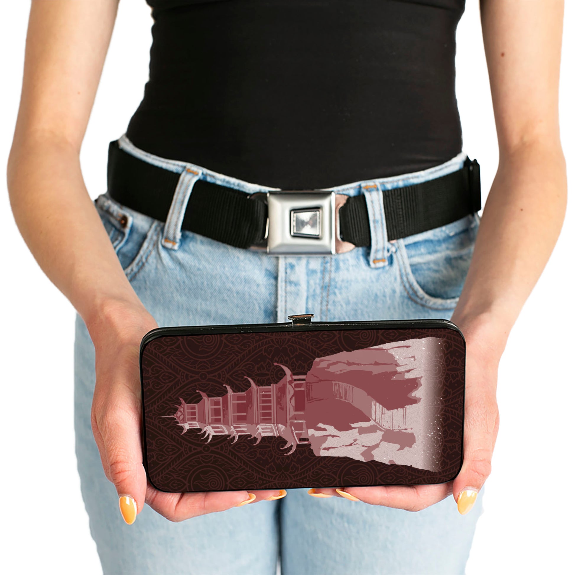 Hinged Wallet - Avatar Last Airbender FIRE NATION Castle and Icon Black/Pinks Hinged Wallets Avatar The Last Airbender