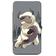 Hinged Wallet - Avatar Last Airbender Appa Flying Pose and Air Element Icon Grays Hinged Wallets Avatar The Last Airbender
