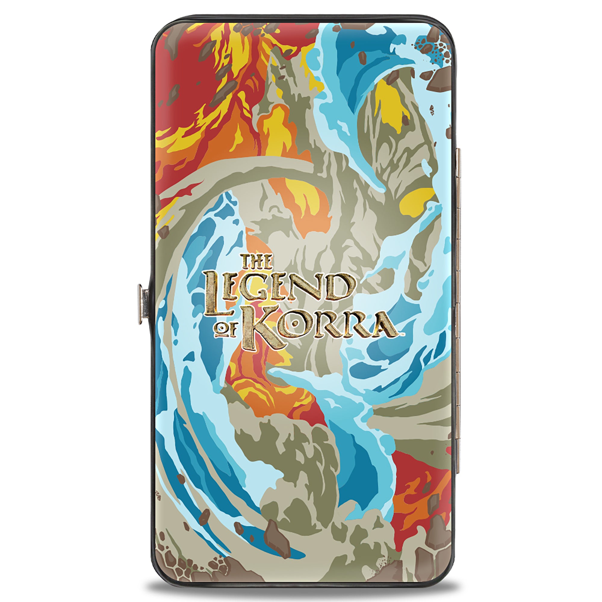 Hinged Wallet - The Legend of Korra Avatar Korra Elements Swirl Pose and Title Logo Hinged Wallets Avatar The Last Airbender