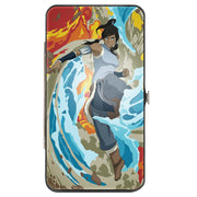 Hinged Wallet - The Legend of Korra Avatar Korra Elements Swirl Pose and Title Logo Hinged Wallets Avatar The Last Airbender