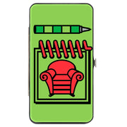 Hinged Wallet - Blue's Clues Steve's Handy Dandy Notebook Thinking Chair + Stripes Paw Greens Red Blue Hinged Wallets Blue's Clues