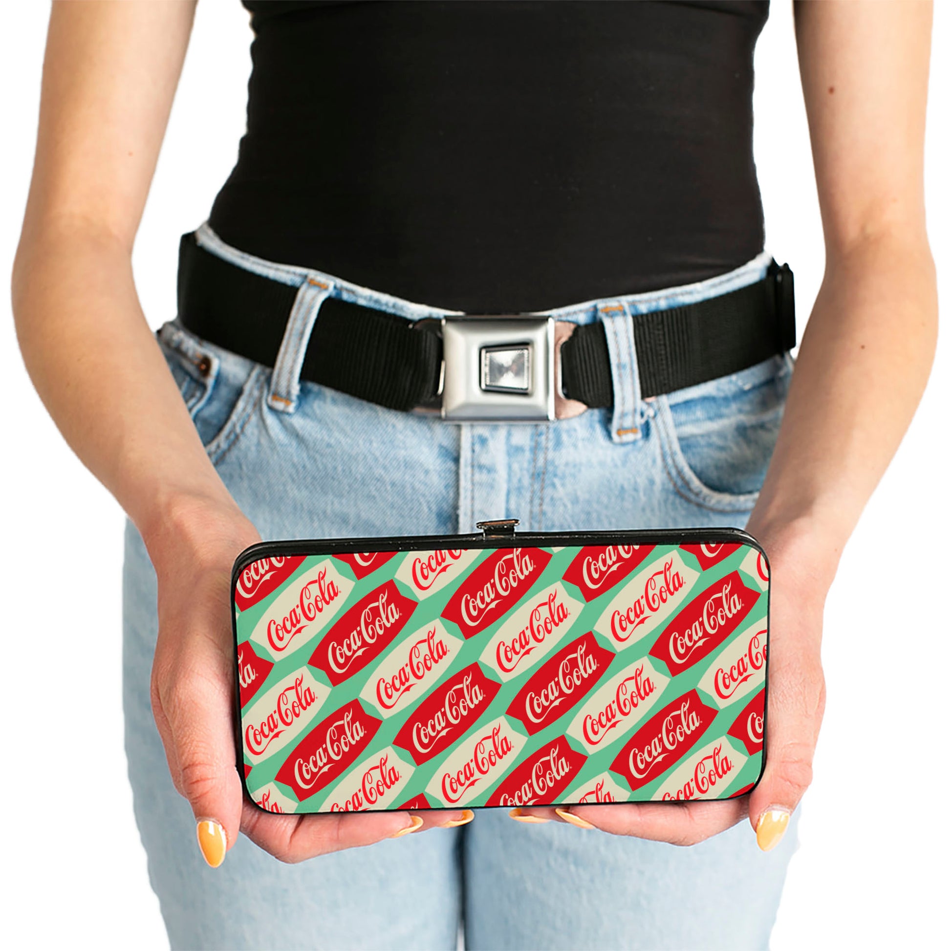 Hinged Wallet - Coca-Cola Script Marquee Logo Green/Red/White Hinged Wallets Coca-Cola
