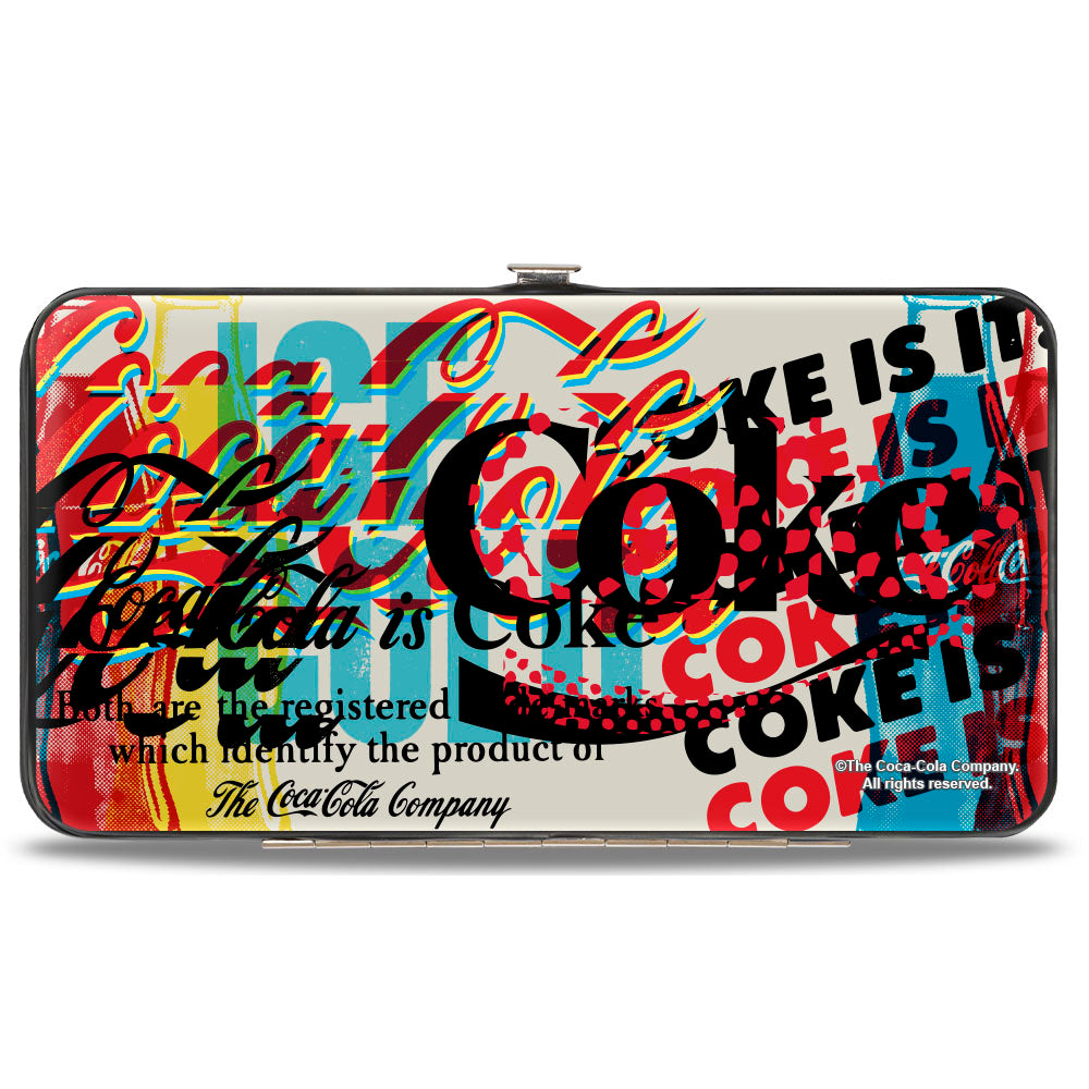 Hinged Wallet - COKE IS IT! Pop Art Collage Multi Color Hinged Wallets Coca-Cola