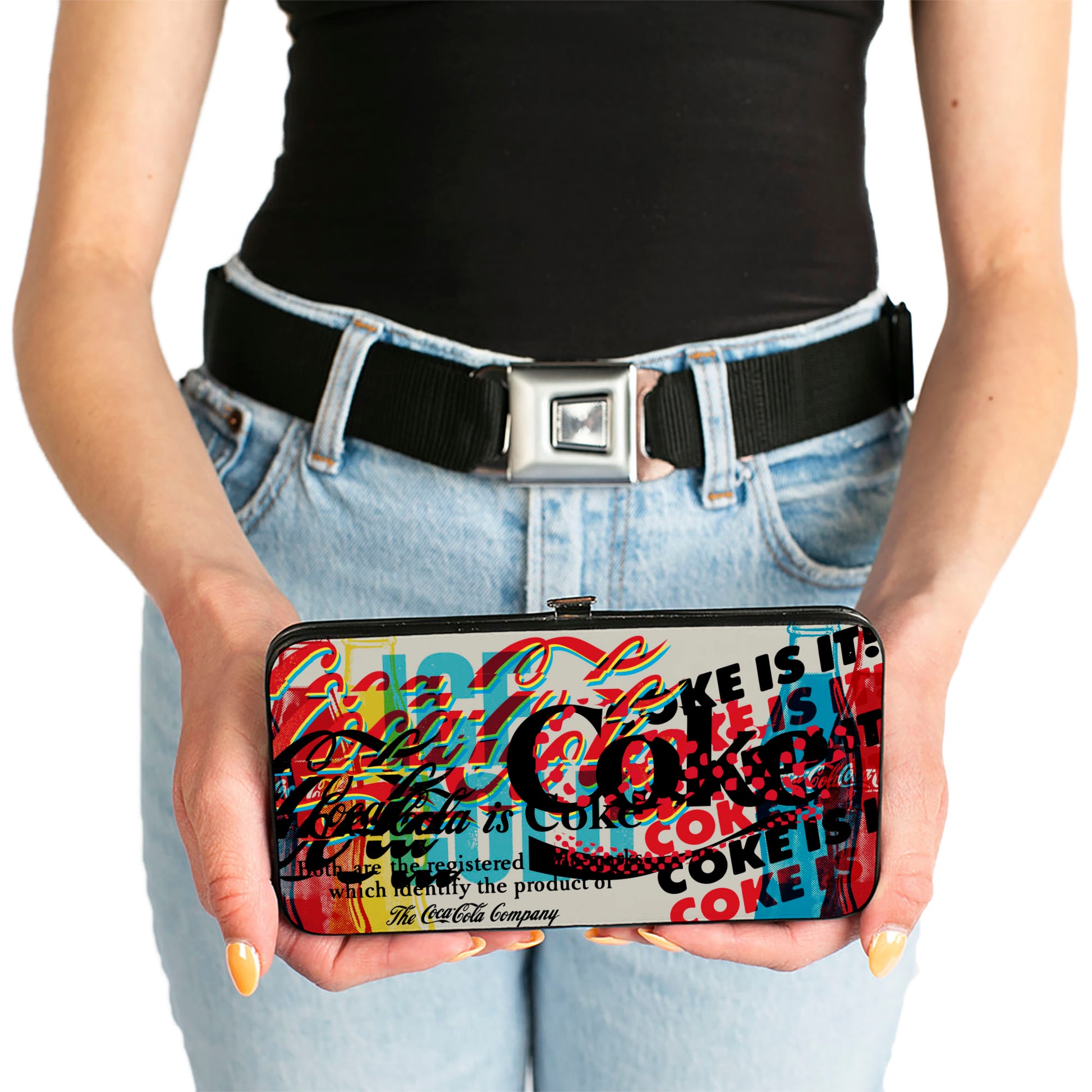 Hinged Wallet - COKE IS IT! Pop Art Collage Multi Color Hinged Wallets Coca-Cola