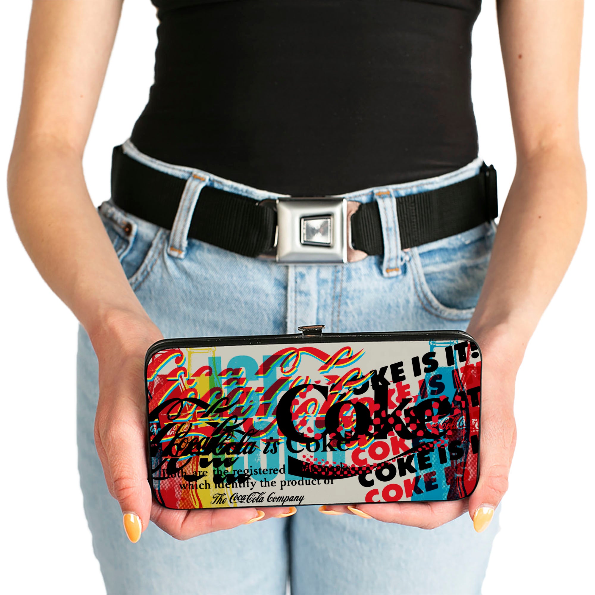 Hinged Wallet - COKE IS IT! Pop Art Collage Multi Color Hinged Wallets Coca-Cola