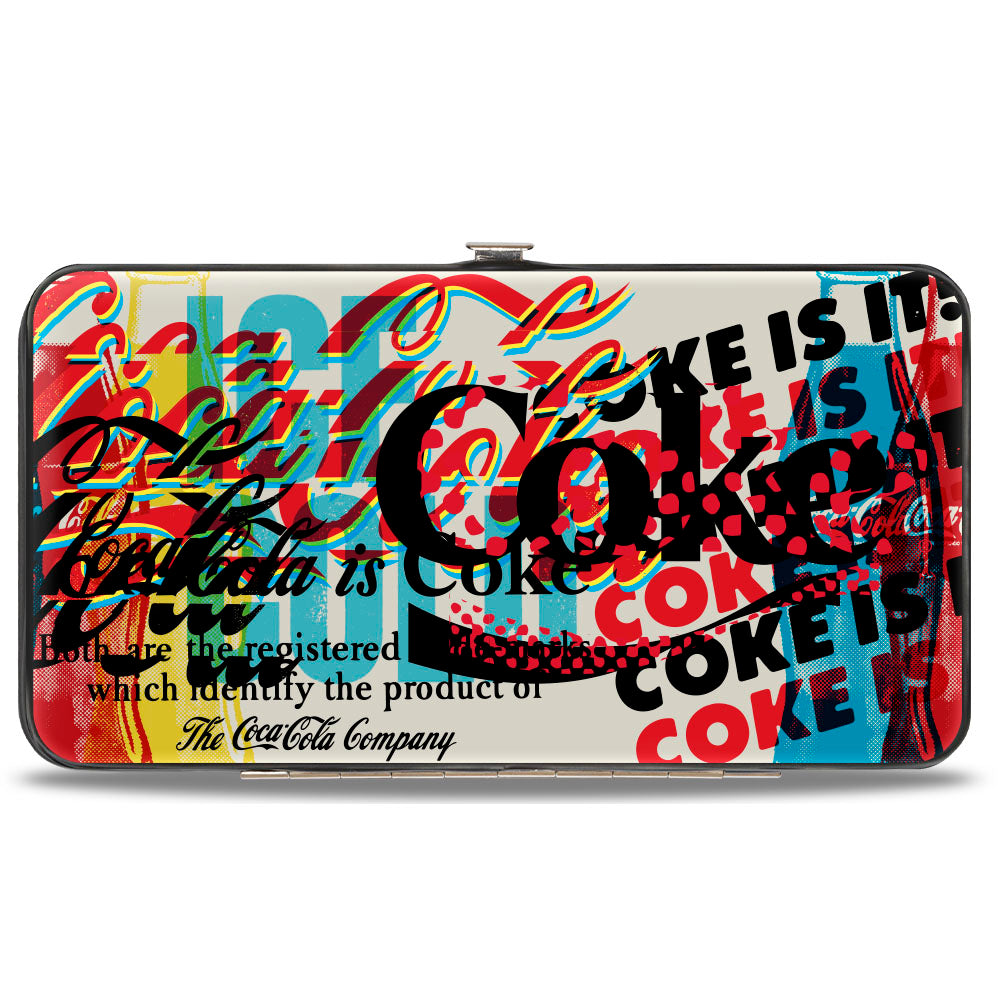 Hinged Wallet - COKE IS IT! Pop Art Collage Multi Color Hinged Wallets Coca-Cola