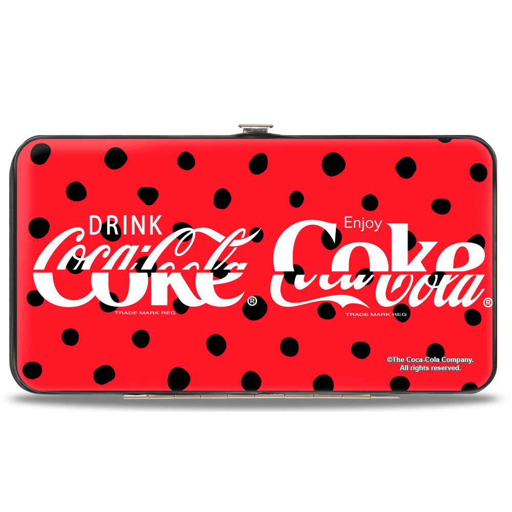 Hinged Wallet - DRINK COCA-COLA COKE Polka Dot Red/Black/White Hinged Wallets Coca-Cola