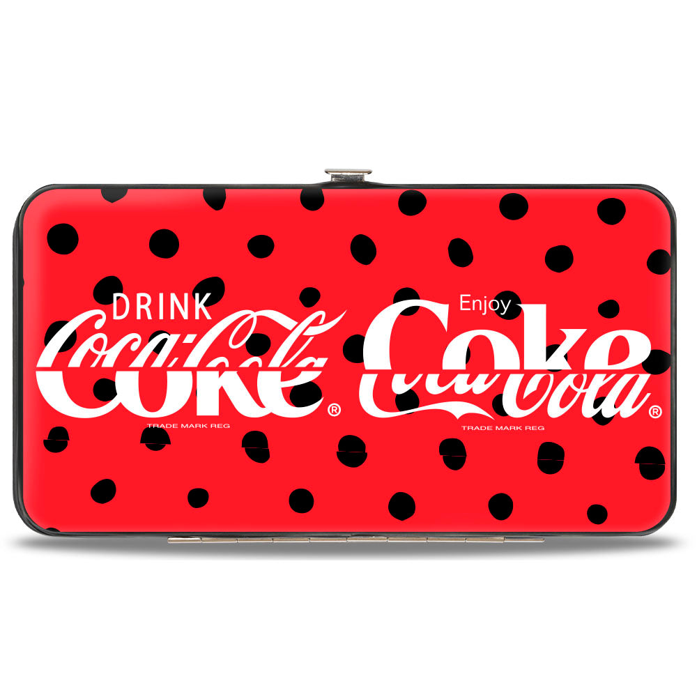 Hinged Wallet - DRINK COCA-COLA COKE Polka Dot Red/Black/White Hinged Wallets Coca-Cola