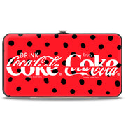 Hinged Wallet - DRINK COCA-COLA COKE Polka Dot Red/Black/White Hinged Wallets Coca-Cola