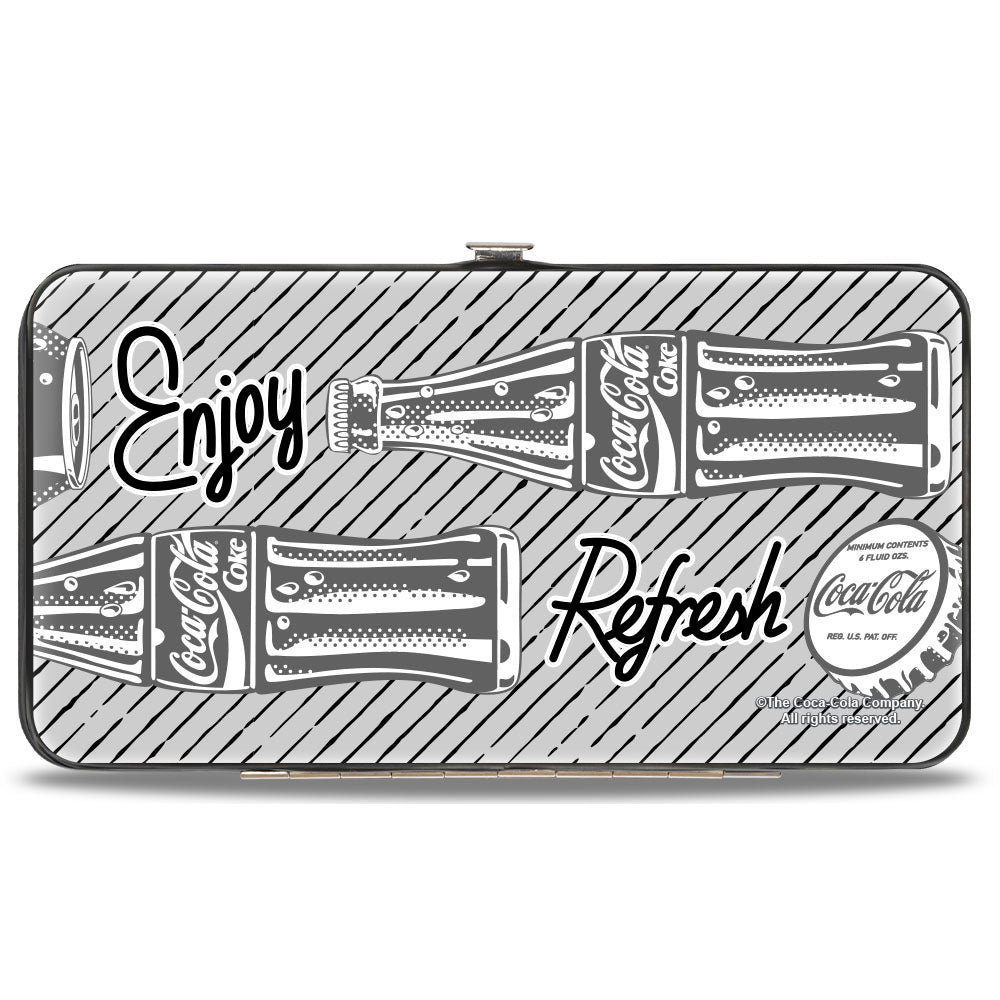 Hinged Wallet - Coca-Cola ENJOY REFRESH Can and Bottle Grays/White/Black Hinged Wallets Coca-Cola