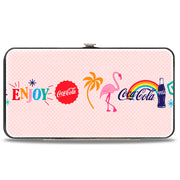 Hinged Wallet - Coca-Cola ENJOY Vibrant Icons Collage Pinks/Multi Color Hinged Wallets Coca-Cola