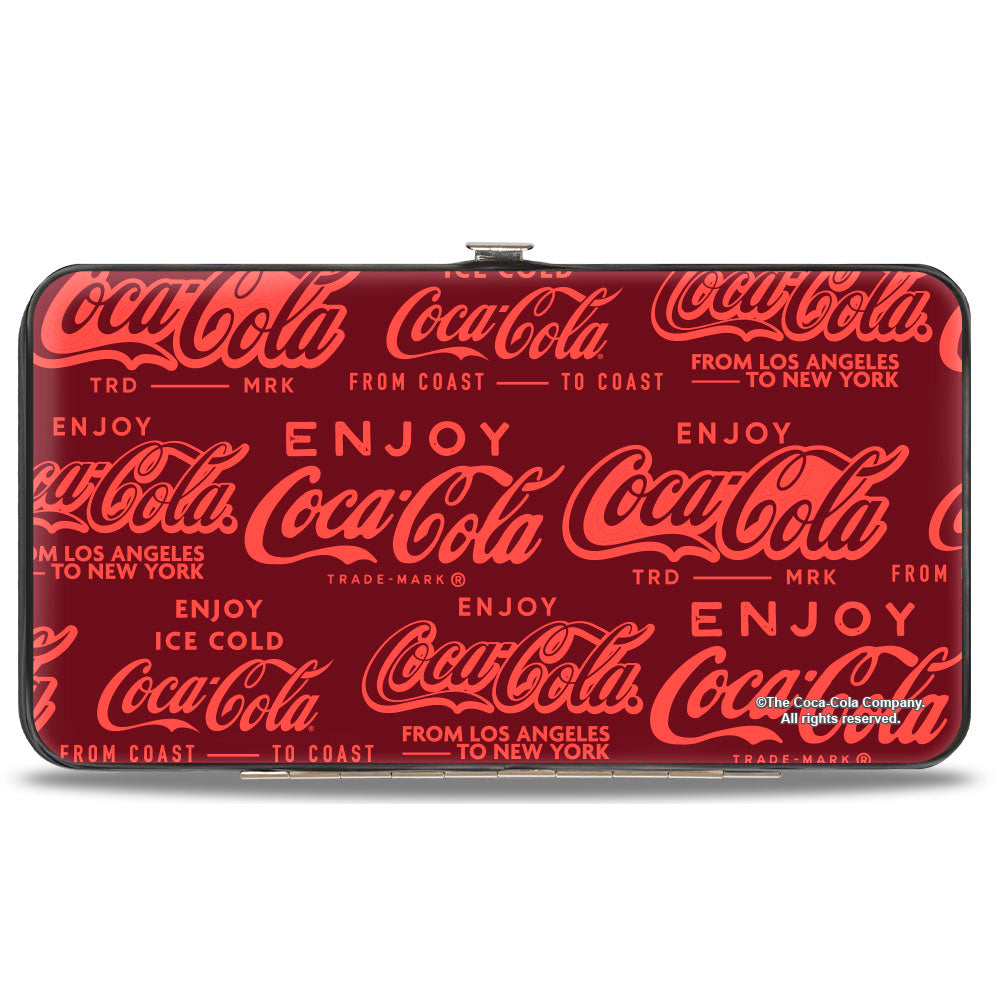 Hinged Wallet - ENJOY COCA-COLA Logos Brown/Red Hinged Wallets Coca-Cola