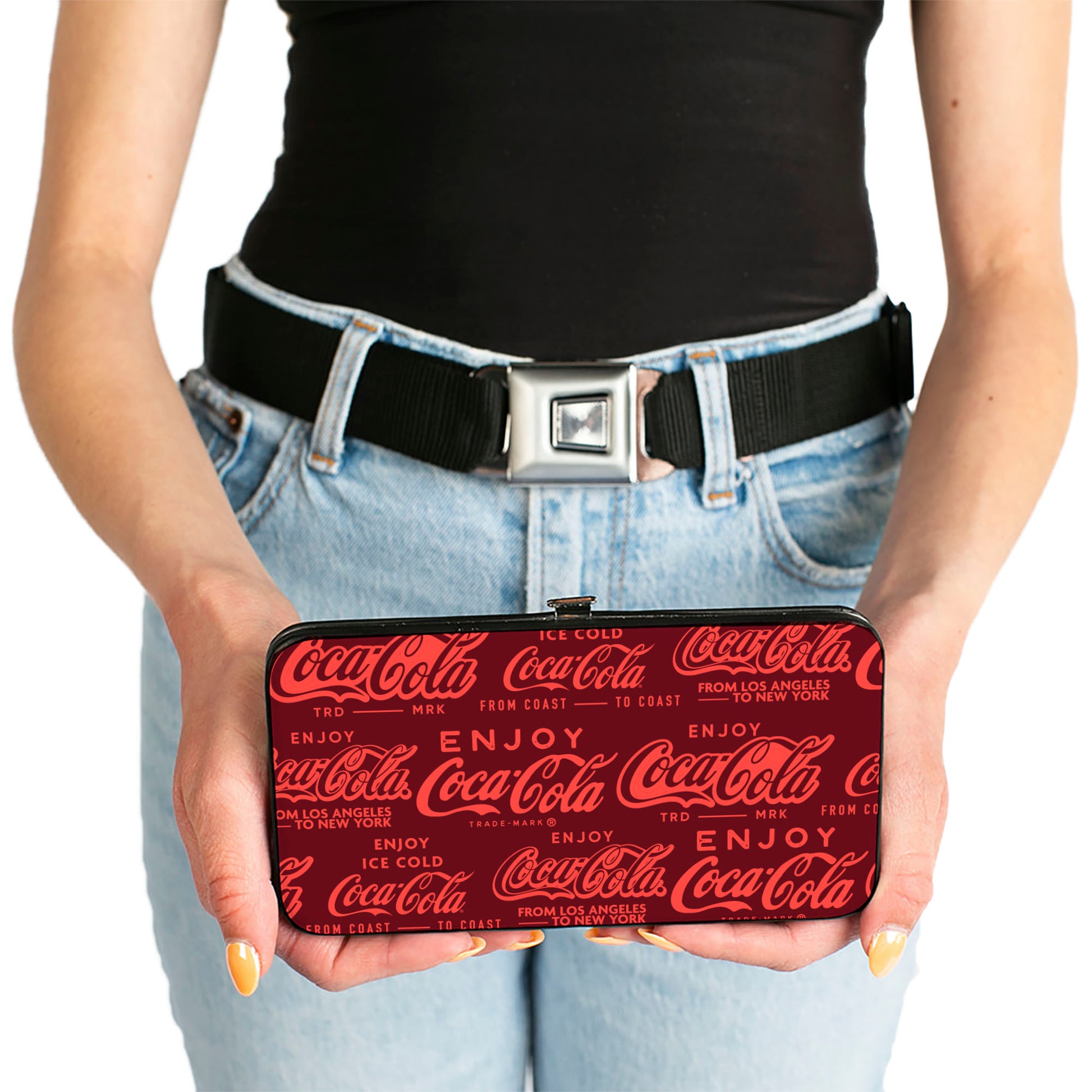 Hinged Wallet - ENJOY COCA-COLA Logos Brown/Red Hinged Wallets Coca-Cola