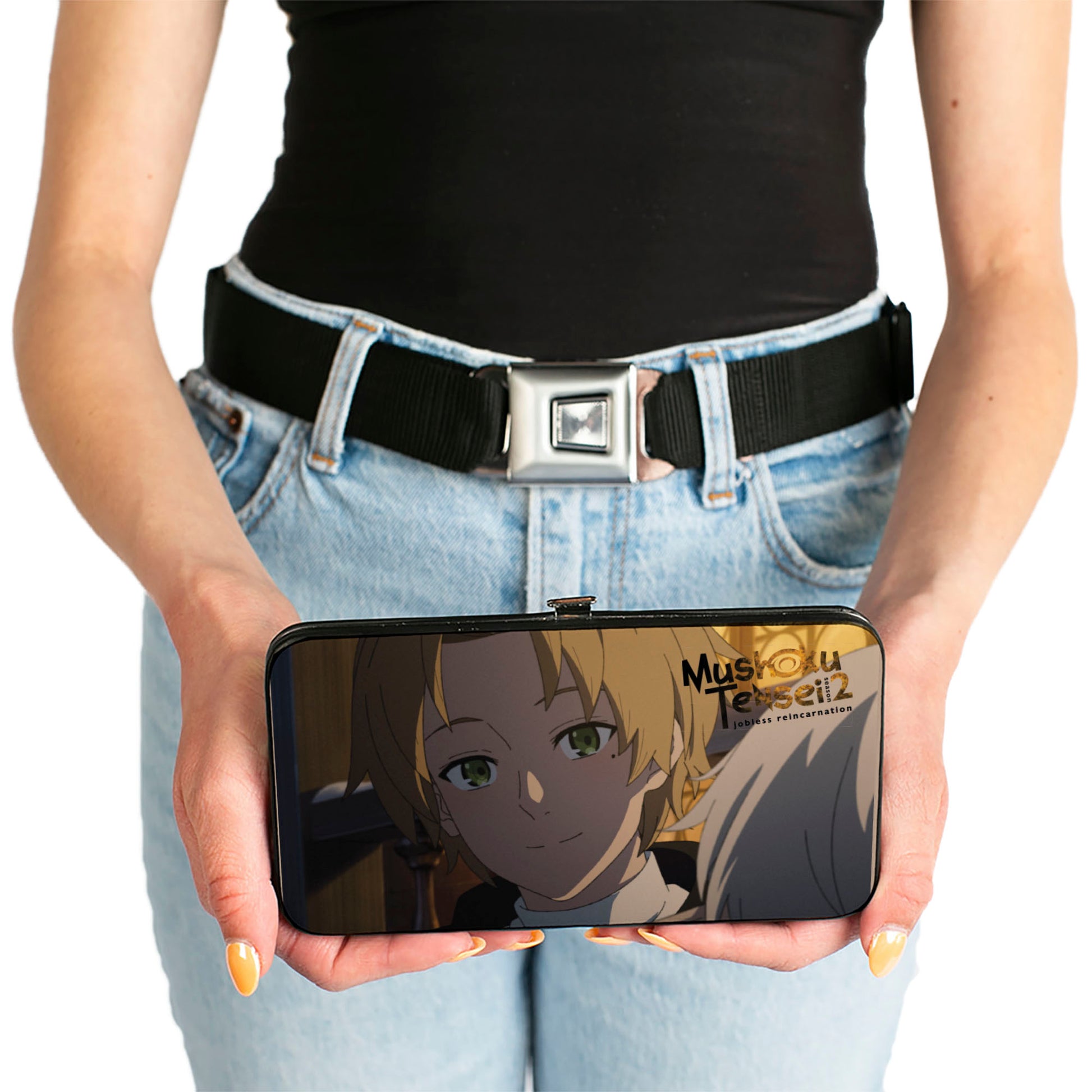 Hinged Wallet - Mushoku Tensei Rudeus Greyrat and Sylphiette Scene Hinged Wallets Mushoku Tensei Jobless Reincarnation