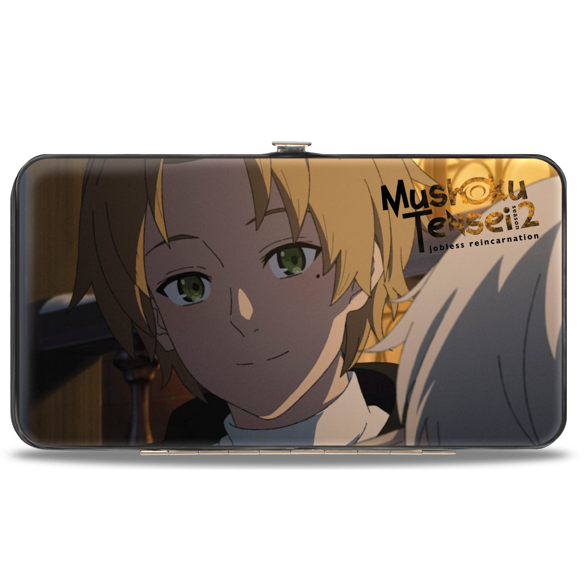 Hinged Wallet - Mushoku Tensei Rudeus Greyrat and Sylphiette Scene Hinged Wallets Mushoku Tensei Jobless Reincarnation