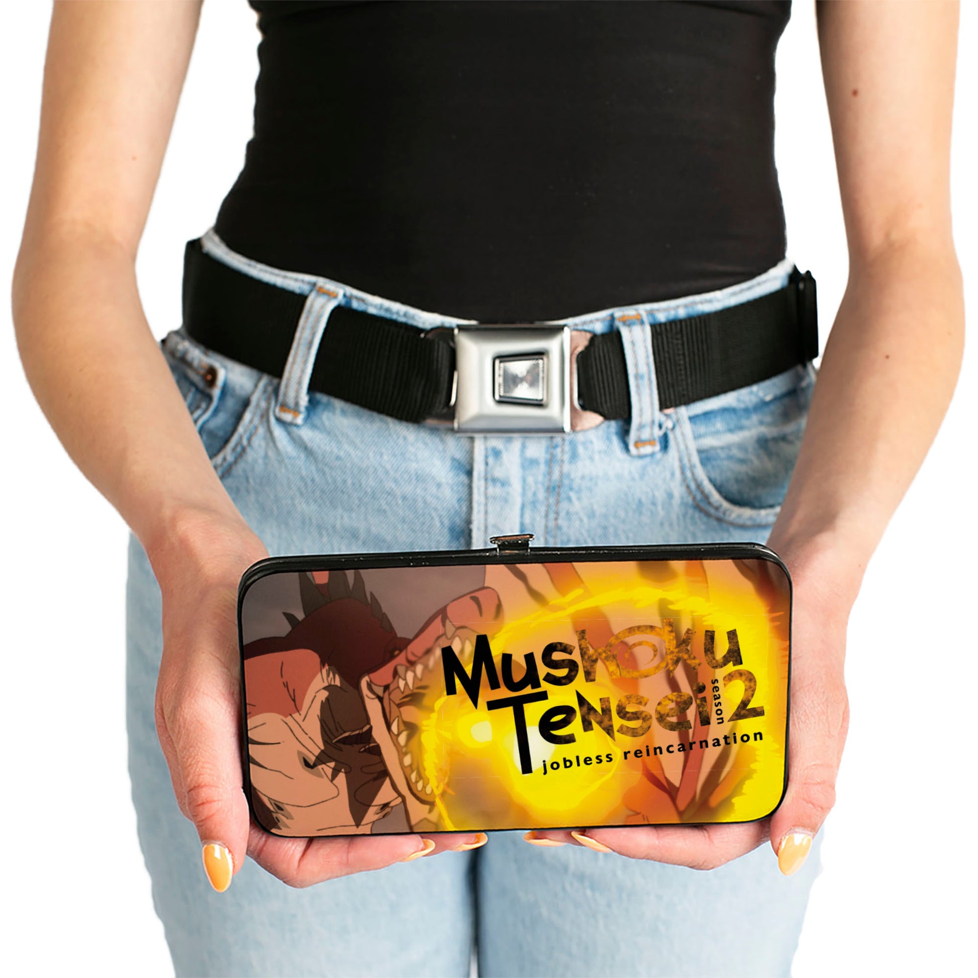 Hinged Wallet - MUSHOKU TENSEI Red Dragon Poses and Title Logo Hinged Wallets Mushoku Tensei Jobless Reincarnation