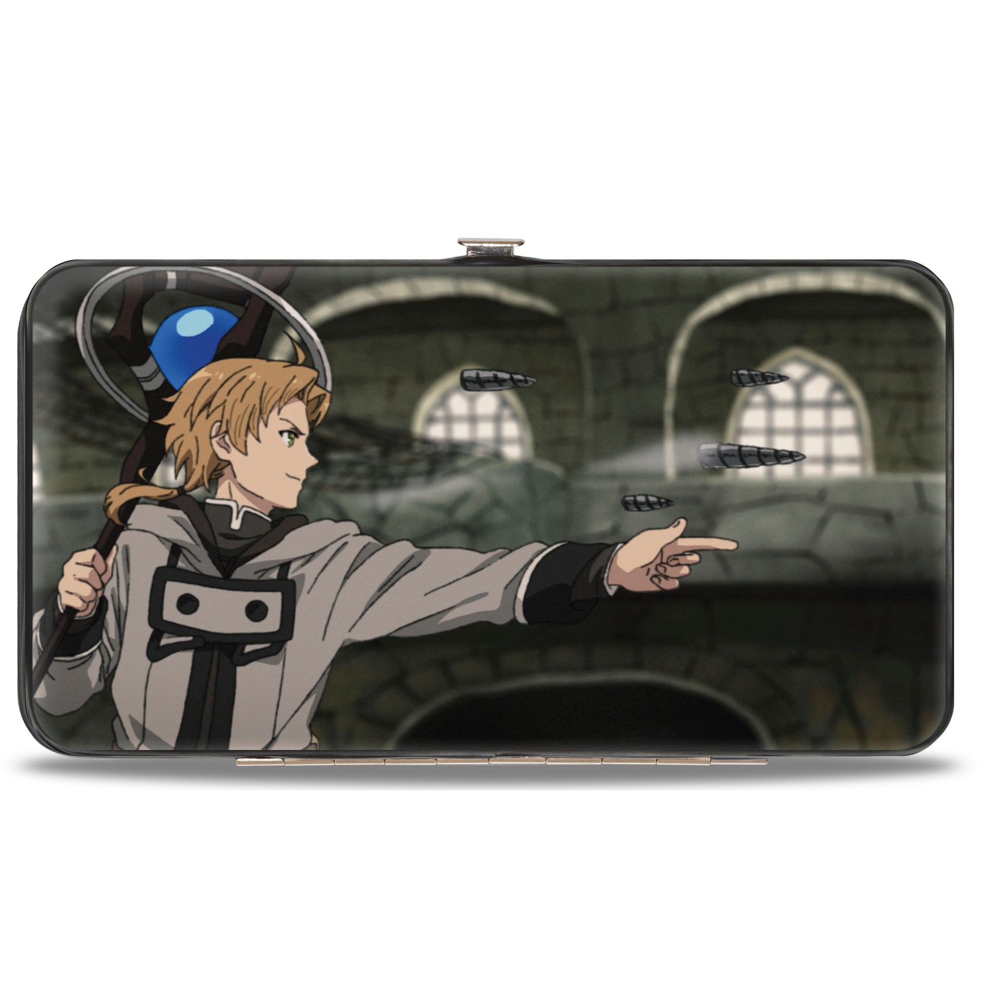 Hinged Wallet - Mushoku Tensei Rudeus Greyrat and Fitz Duel Scene Hinged Wallets Mushoku Tensei Jobless Reincarnation