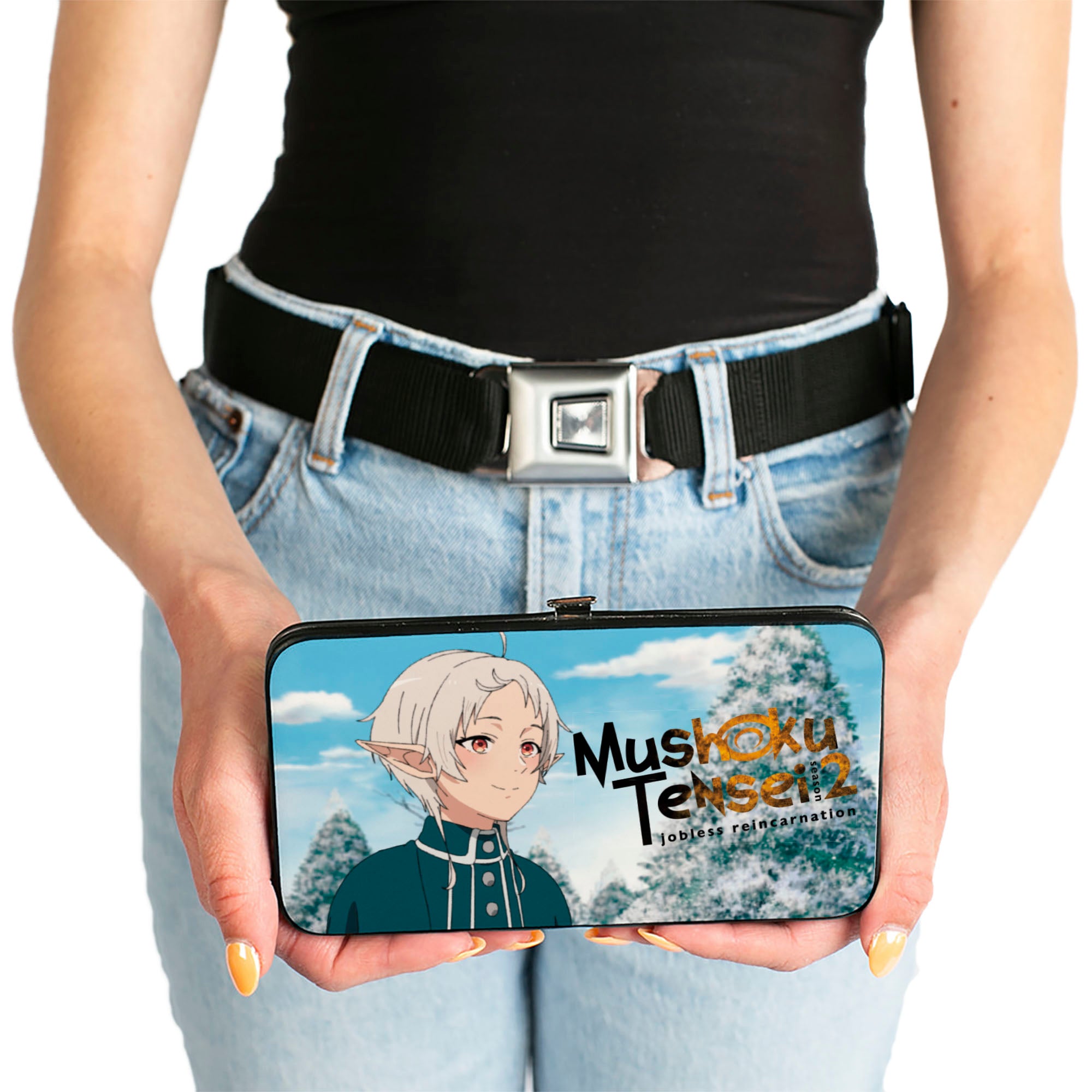 Hinged Wallet - MUSHOKU TENSEI Rudeus Greyrat and Sylphiette Winter Scene and Title Logo Hinged Wallets Mushoku Tensei Jobless Reincarnation