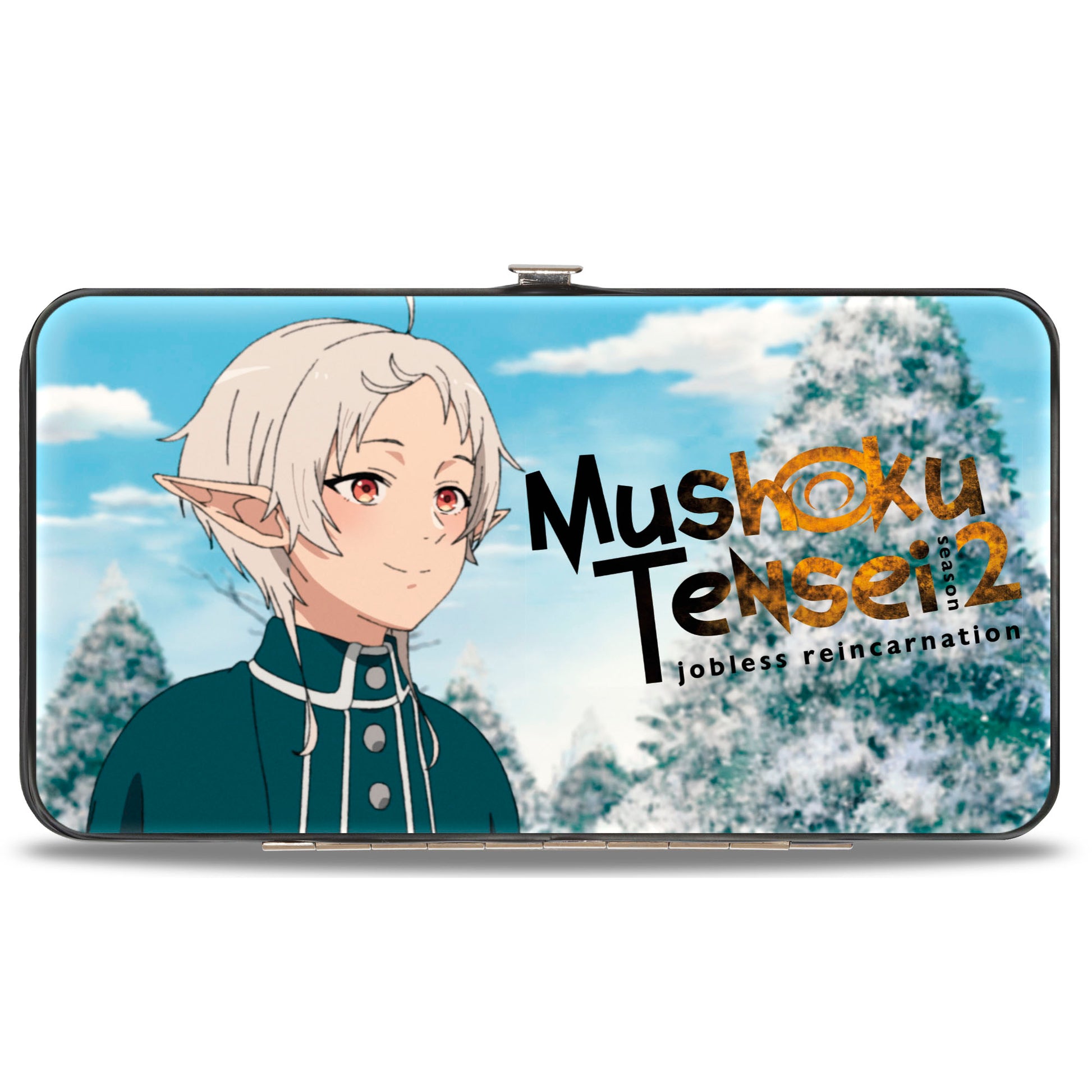 Hinged Wallet - MUSHOKU TENSEI Rudeus Greyrat and Sylphiette Winter Scene and Title Logo Hinged Wallets Mushoku Tensei Jobless Reincarnation