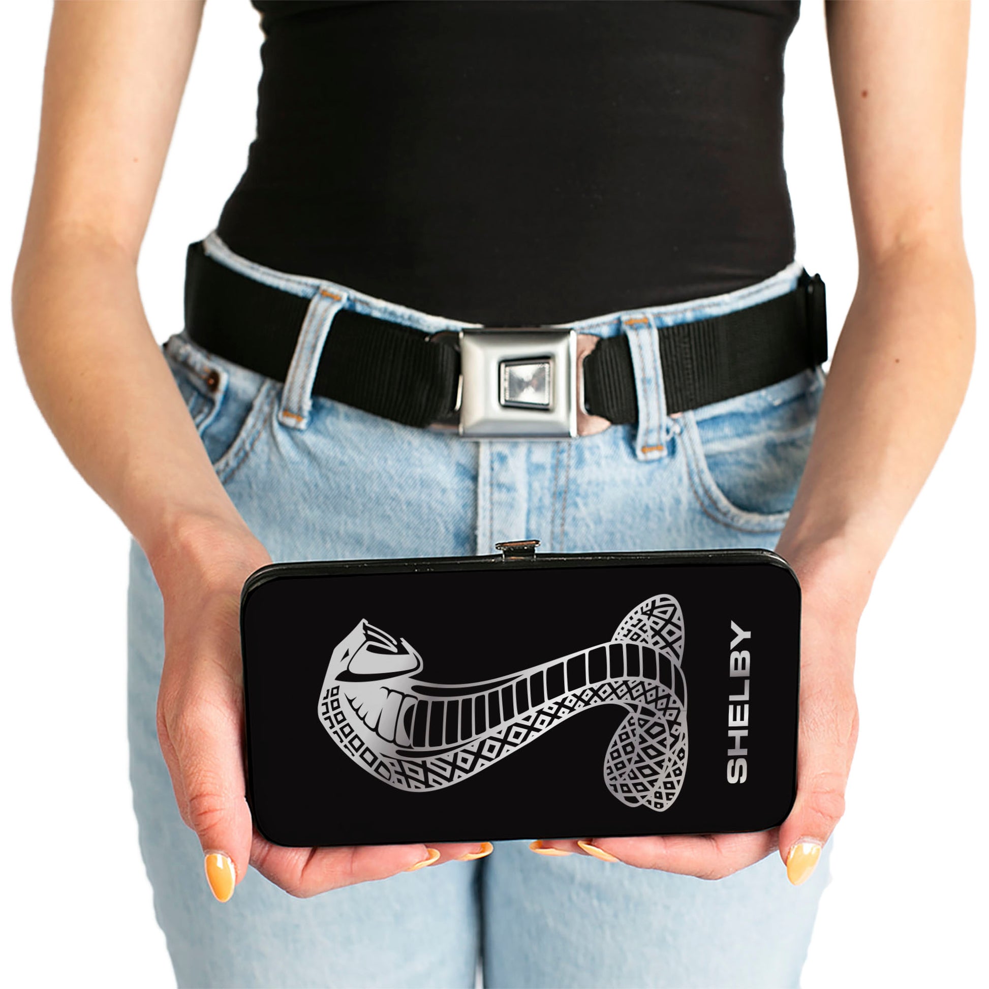 Hinged Wallet - Super Snake Cobra SHELBY Black Silvers Hinged Wallets Shelby