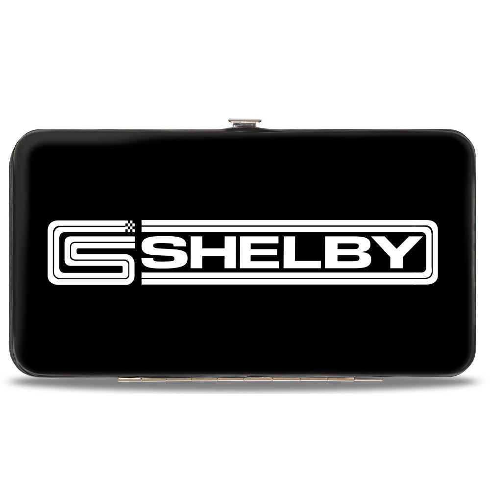 Hinged Wallet - Carroll Shelby CS SHELBY Racing Logo Block Black White Hinged Wallets Shelby