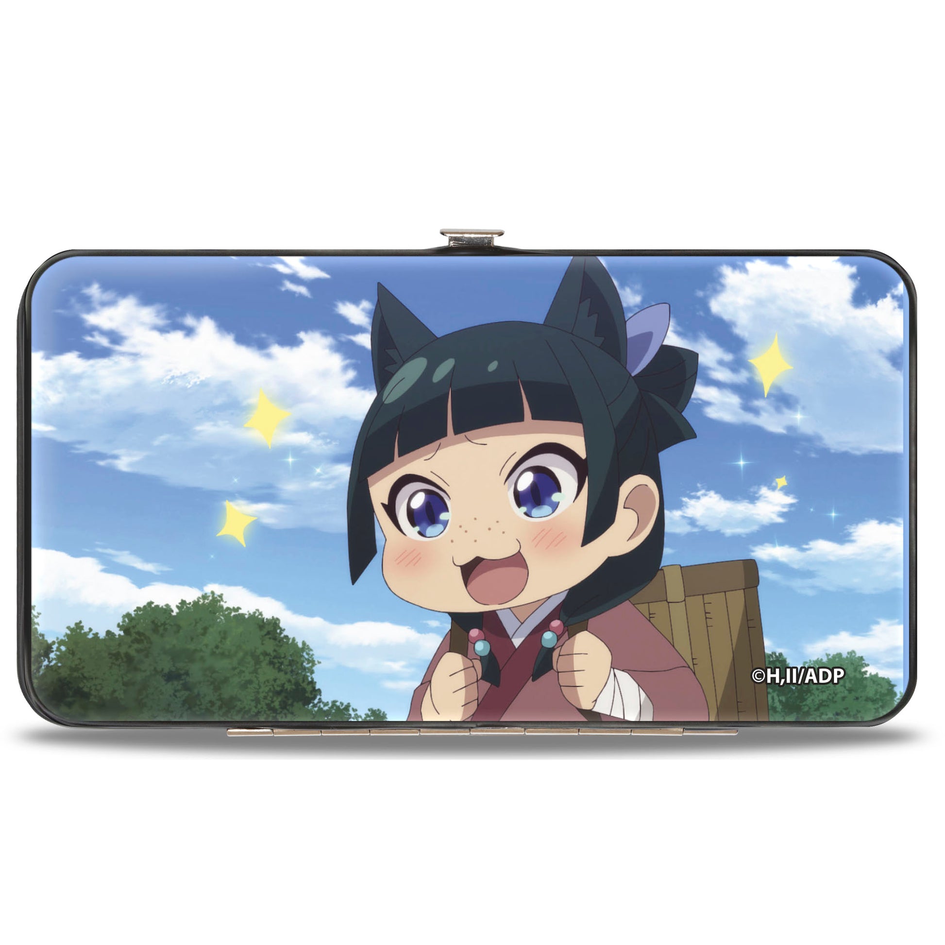 Hinged Wallet - THE APOTHECARY DIARIES Chibi Maomao Poses and Title Logo Sky Blue Hinged Wallets The Apothecary Diaries