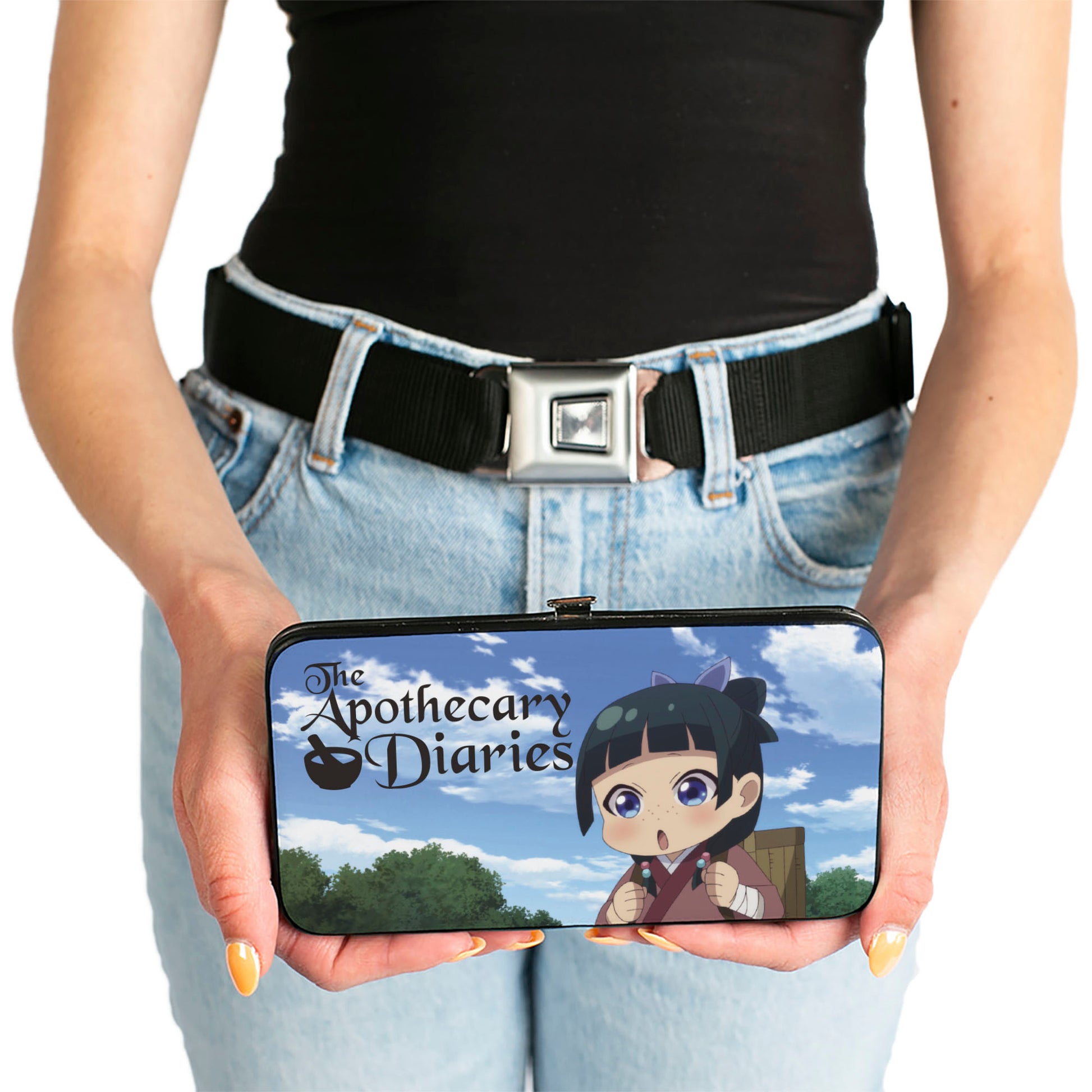 Hinged Wallet - THE APOTHECARY DIARIES Chibi Maomao Poses and Title Logo Sky Blue Hinged Wallets The Apothecary Diaries