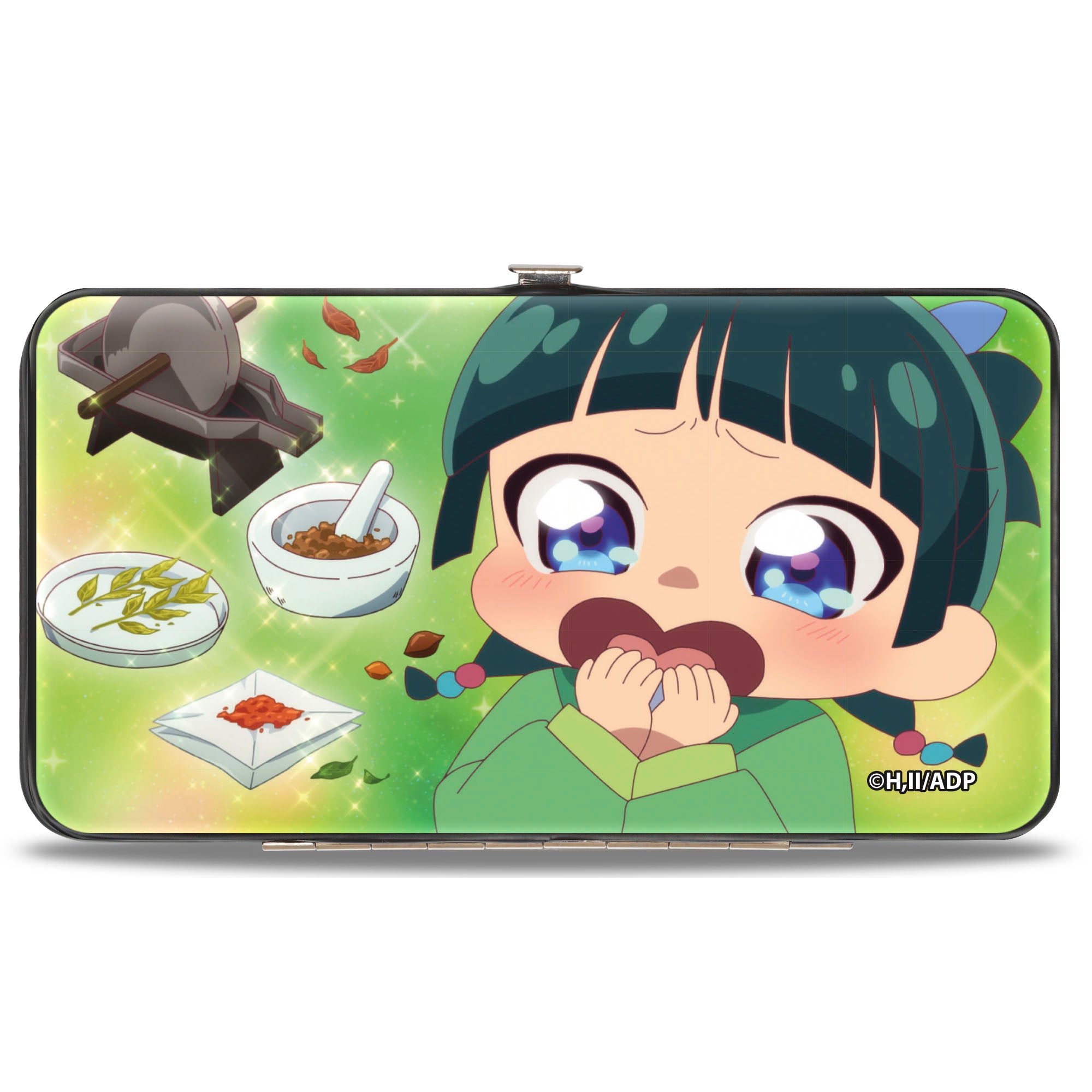 Hinged Wallet - THE APOTHECARY DIARIES Chibi Maomao Poses Pinks/Greens Hinged Wallets The Apothecary Diaries