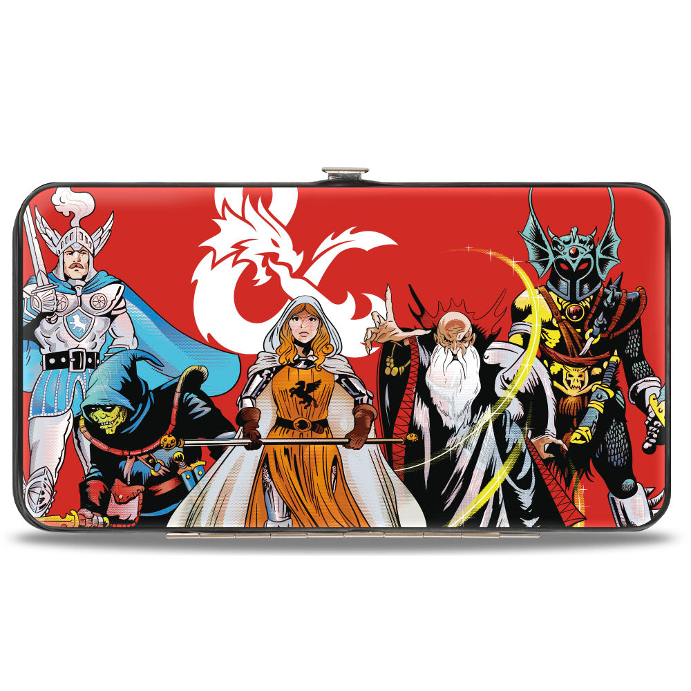 Hinged Wallet - Dungeons and Dragons Group Pose and Ampersand Icon Red/White Hinged Wallets Dungeons & Dragons