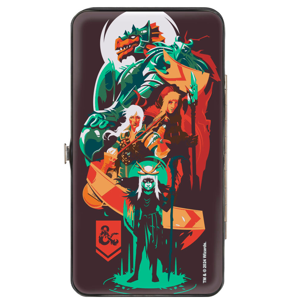 Hinged Wallet - Dungeons and Dragons Character Collage Brown/Multi Color Hinged Wallets Dungeons & Dragons