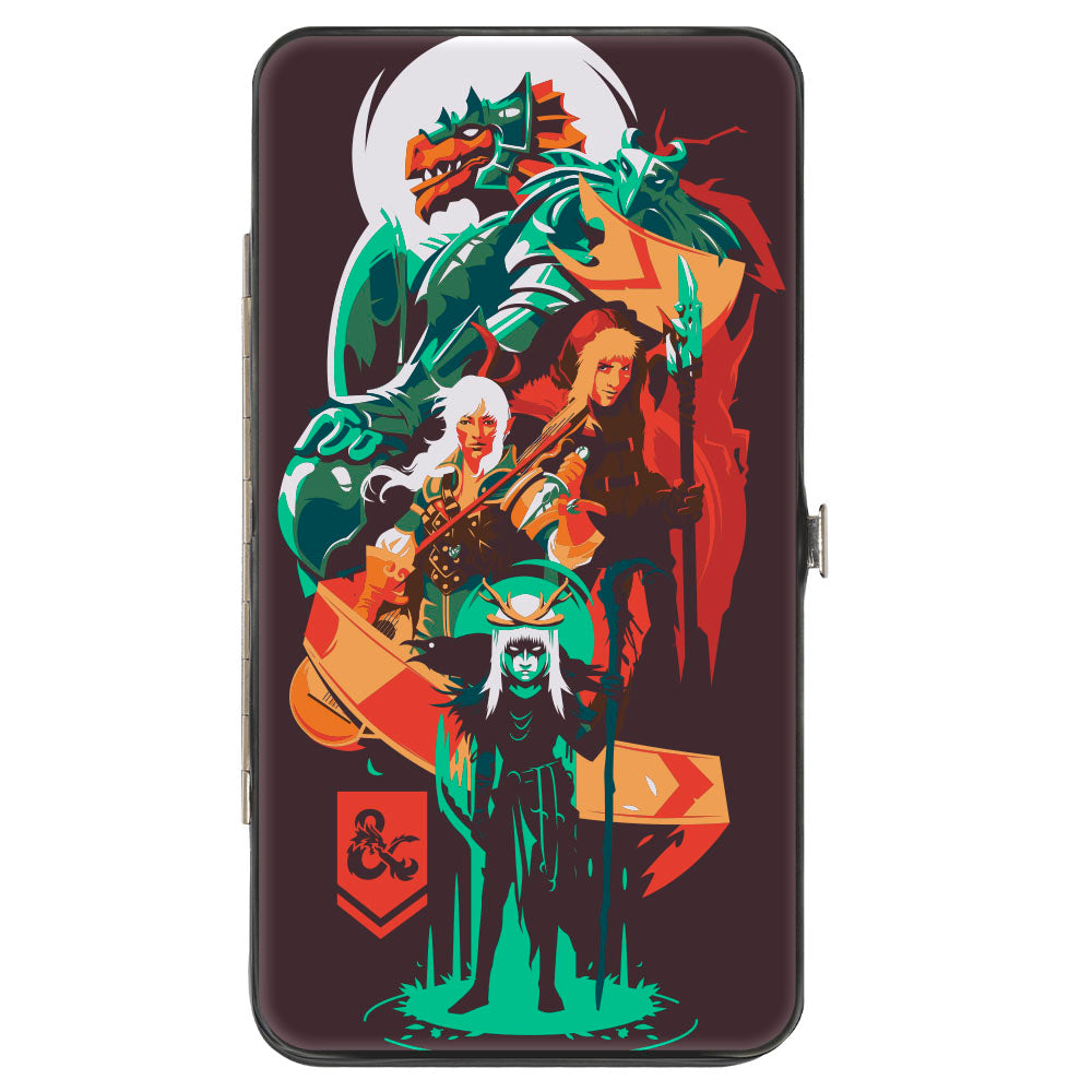 Hinged Wallet - Dungeons and Dragons Character Collage Brown/Multi Color Hinged Wallets Dungeons & Dragons