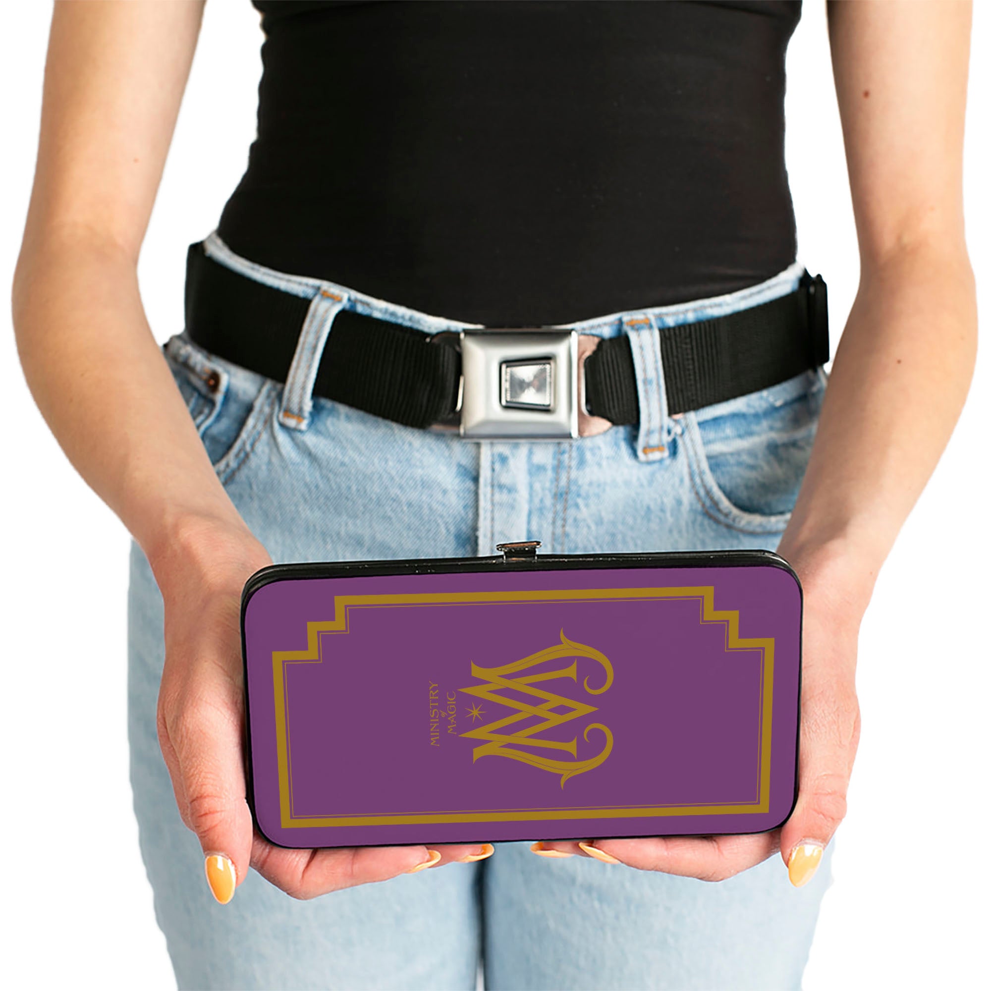 Hinged Wallet - Fantastic Beasts The Crimes of Grindelwald MINISTRY OF MAGIC Icon + VISITOR Pass Purple Gold Multi Color Hinged Wallets Fantastic Beasts and Where to Find Them