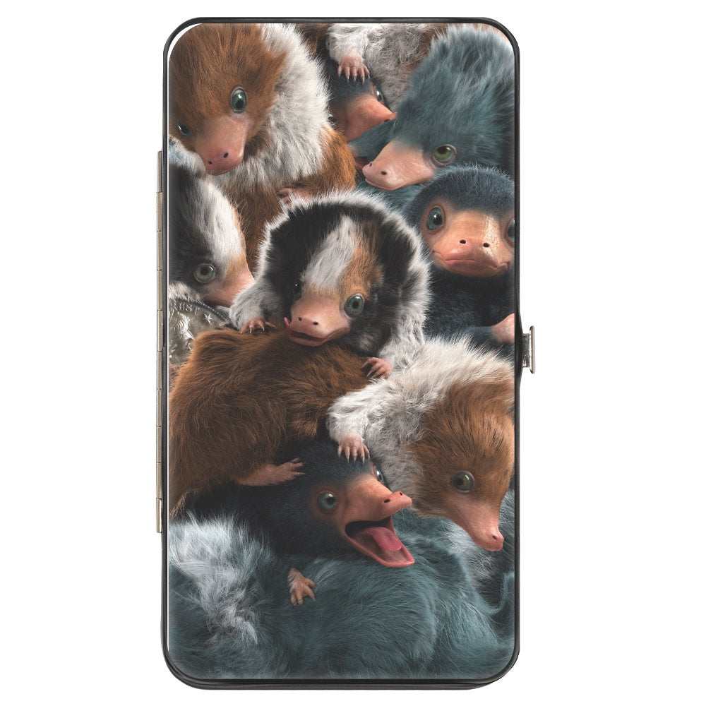 Hinged Wallet - Fantastic Beasts The Crimes of Grindelwald Baby Niffler's Stacked + Baby Niffler Coin Pose Hinged Wallets Fantastic Beasts and Where to Find Them