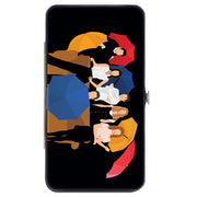 Hinged Wallet - Friends Umbrella Group Poses Silhouette I'LL BE THERE FOR YOU Black White Hinged Wallets Friends