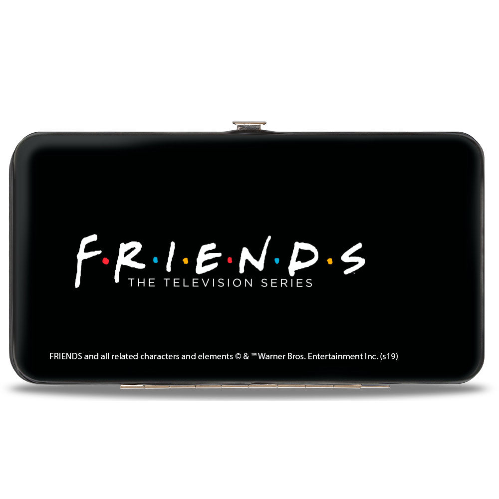 Hinged Wallet - Friends Season 2 6-Character Vivid Group Pose Red + FRIENDS THE TELEVISION SERIES Logo Black White Multi Color Hinged Wallets Friends