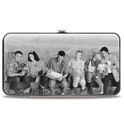 Hinged Wallet - FRIENDS 6-Character Lunch on a Skyscraper + Logo Vivid Grays Black White Multi Color Hinged Wallets Friends