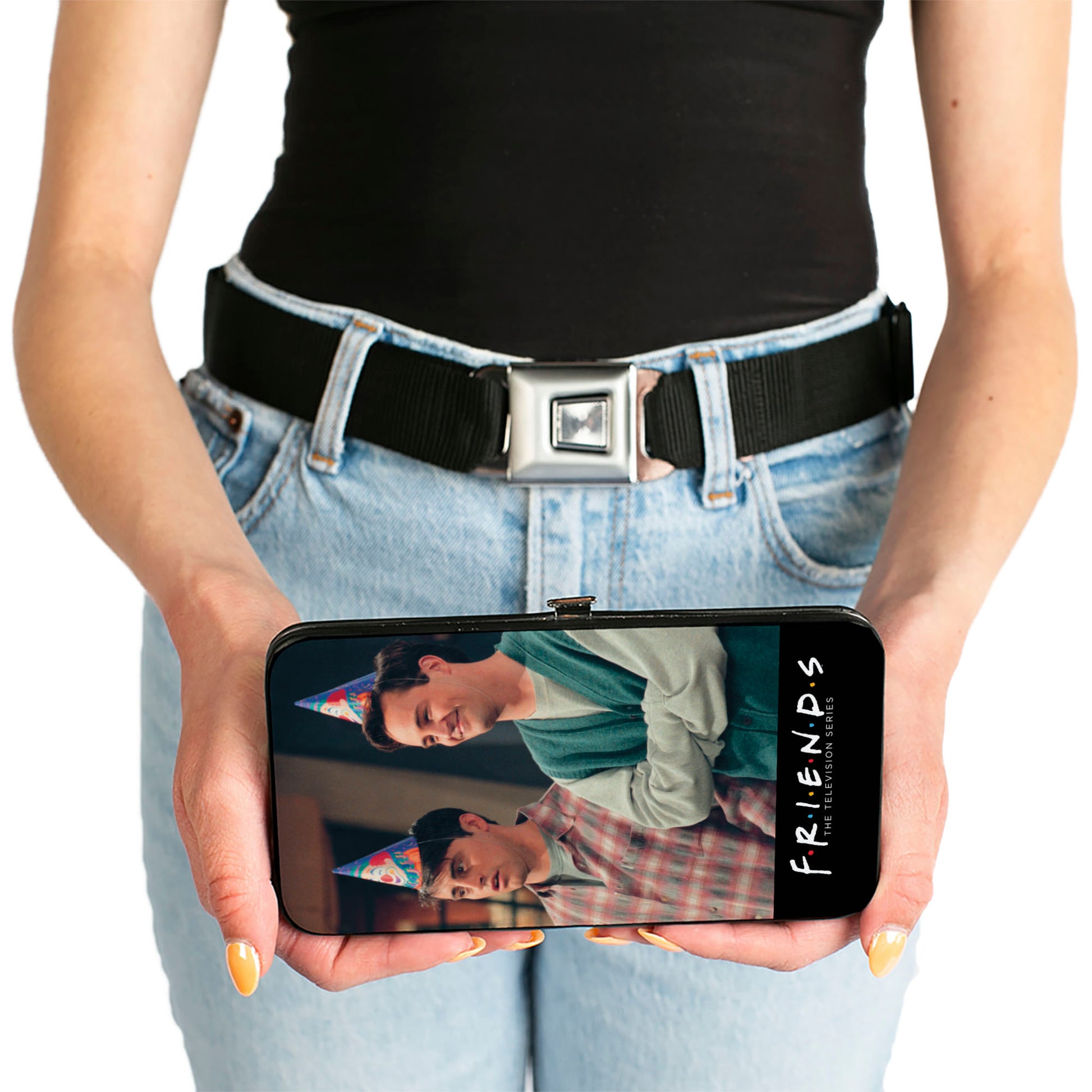 Hinged Wallet - FRIENDS Joey and Chandler Party Hat Pose + Rachel and Ross Hugging Pose Hinged Wallets Friends