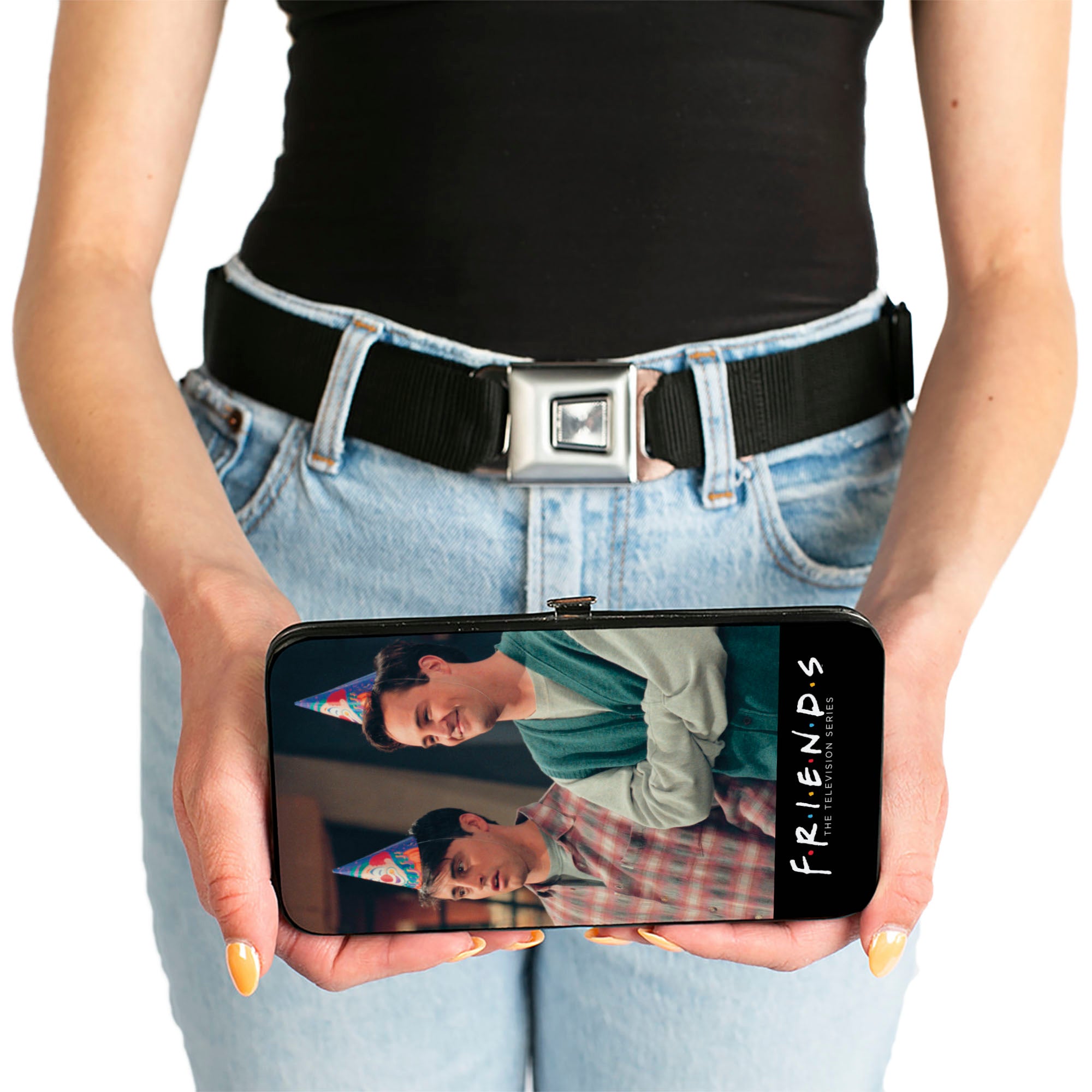 Hinged Wallet - FRIENDS Joey and Chandler Party Hat Pose + Rachel and Ross Hugging Pose Hinged Wallets Friends