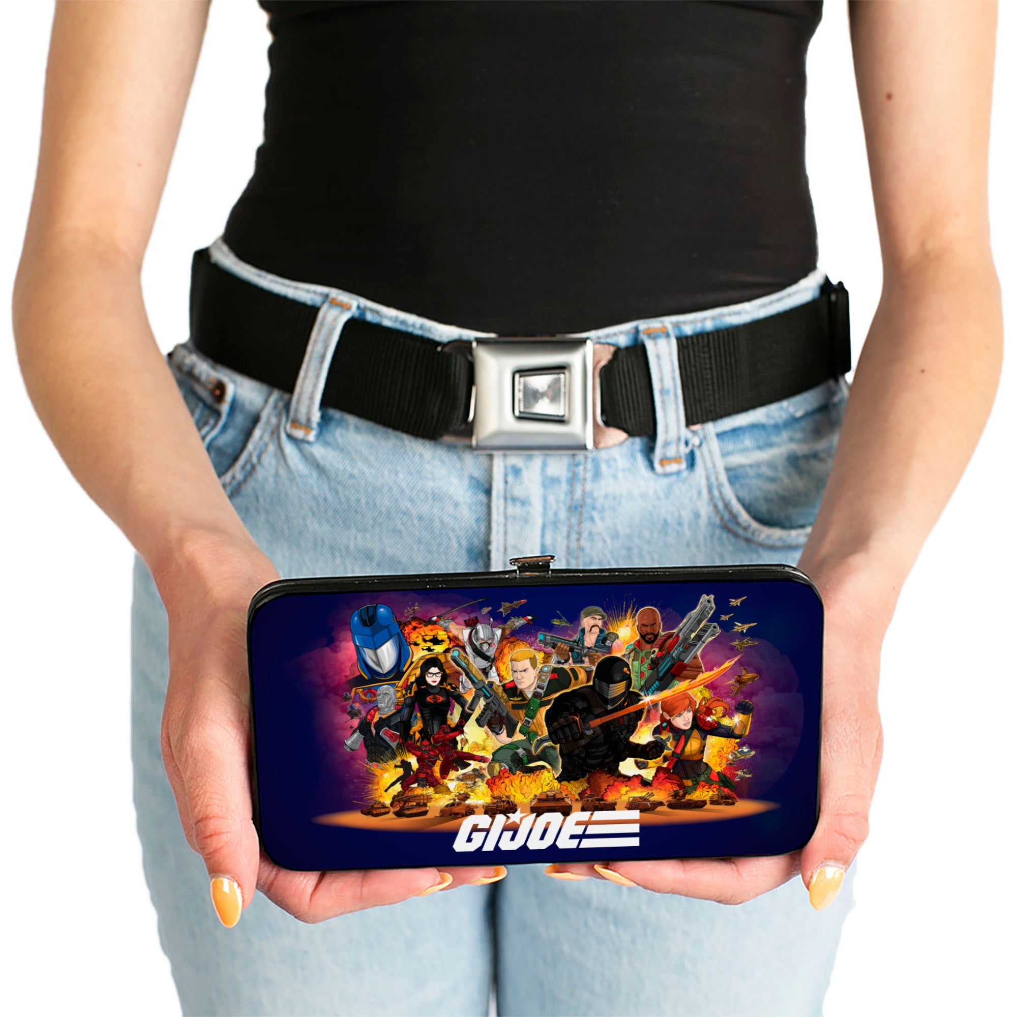Hinged Wallet - GI Joe Universe Agents Explosion Group Pose and Logo Blue Hinged Wallets GI Joe