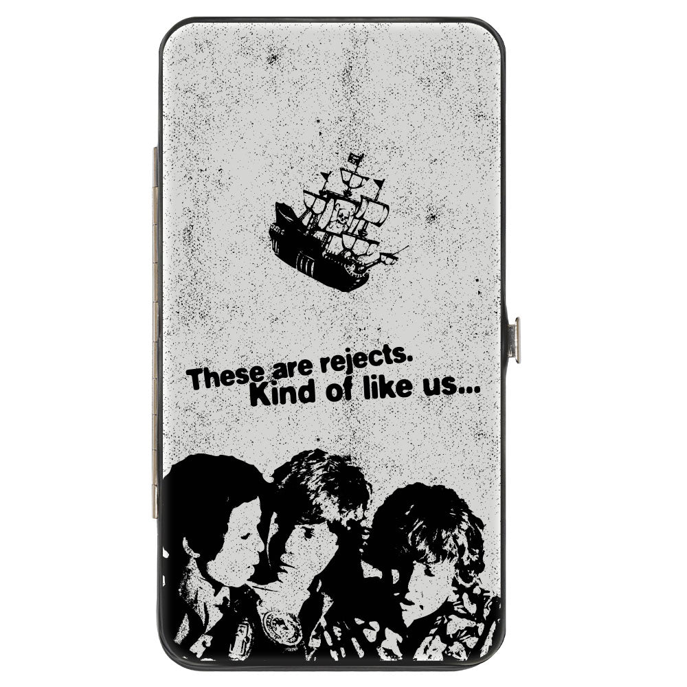 Hinged Wallet - THE GOONIES THESE ARE REJECTS Group Pose and Title Logo Gray/Black Hinged Wallets The Goonies