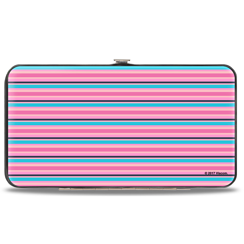 Hinged Wallet - HEY ARNOLD! 3-Character Poses + Stripes Pinks Blues Hinged Wallets Hey Arnold