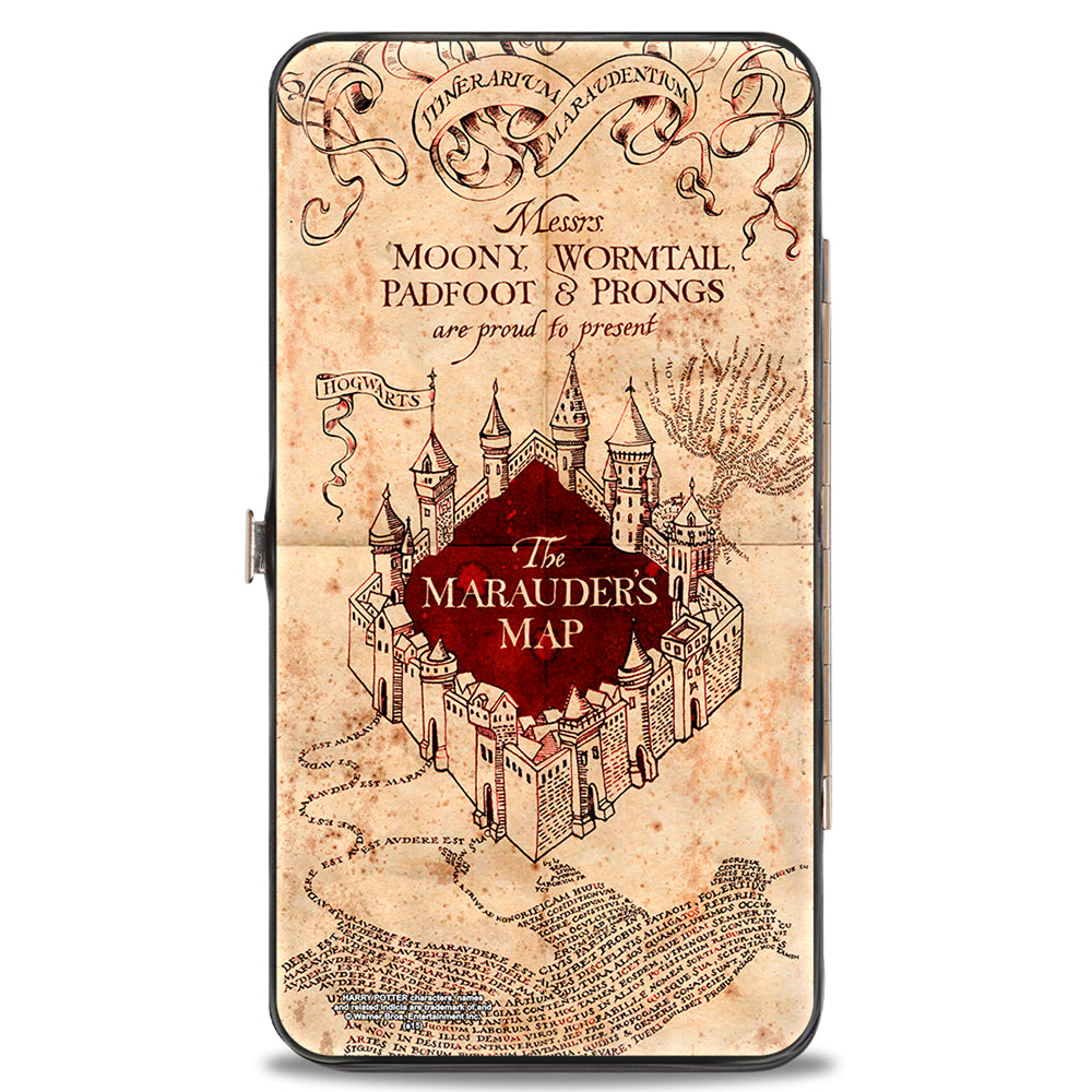 Hinged Wallet - Hogwarts School THE MARAUDER'S MAP Tan Reds Hinged Wallets Harry Potter