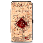 Hinged Wallet - Hogwarts School THE MARAUDER'S MAP Tan Reds Hinged Wallets Harry Potter